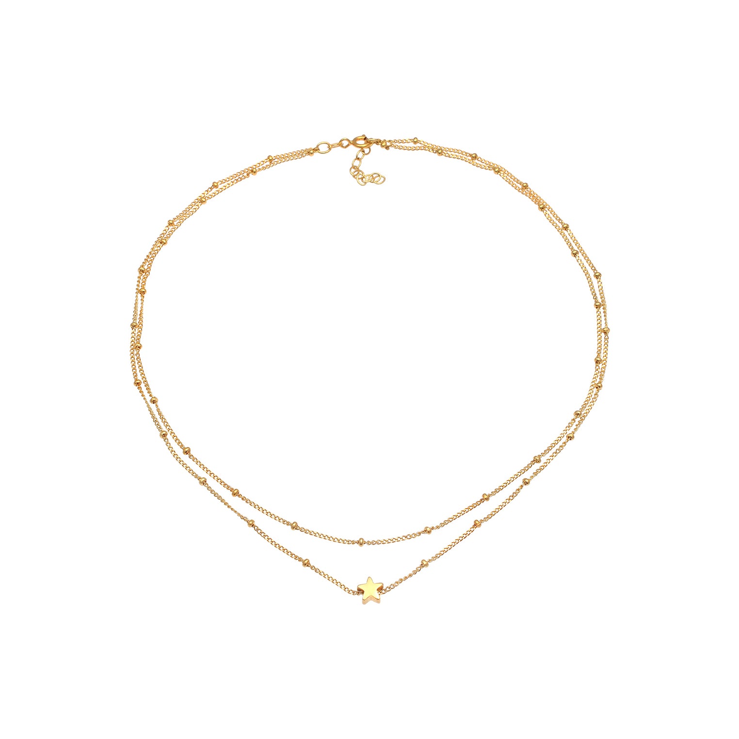 Gold - Elli | Kugel-Choker Stern | 925 Sterling Silber vergoldet