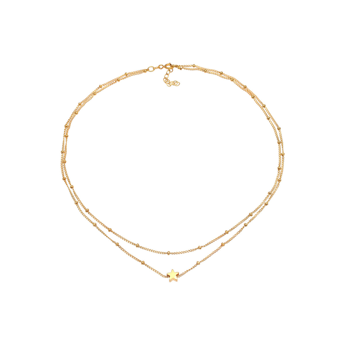 Gold - Elli | Kugel-Choker Stern | 925 Sterling Silber vergoldet