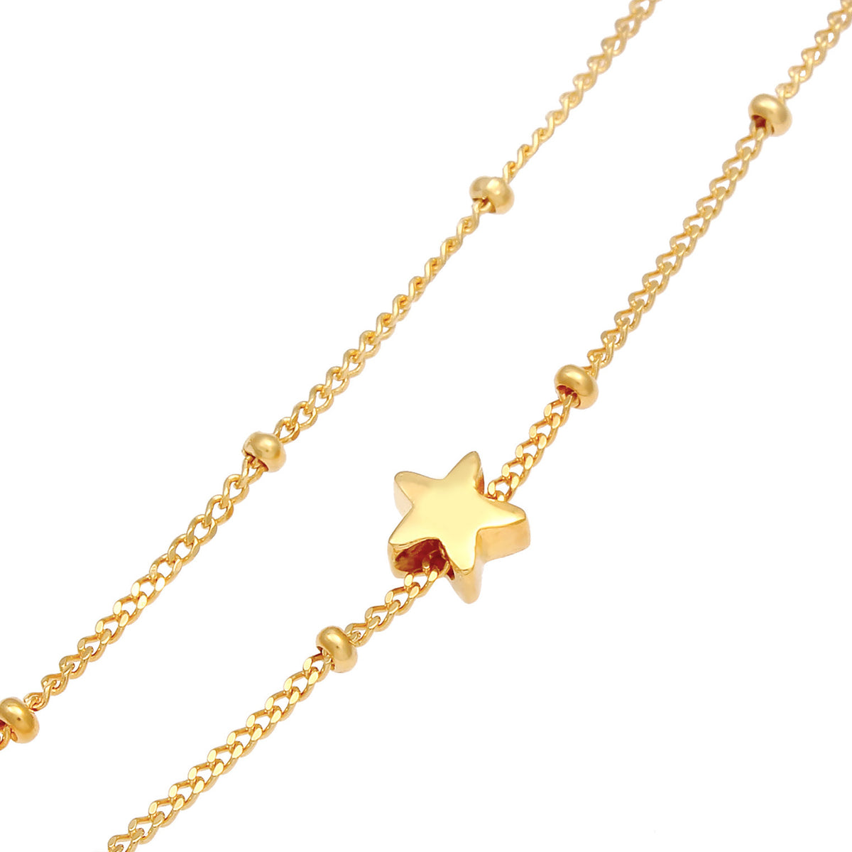 Gold - Elli | Kugel-Choker Stern | 925 Sterling Silber vergoldet