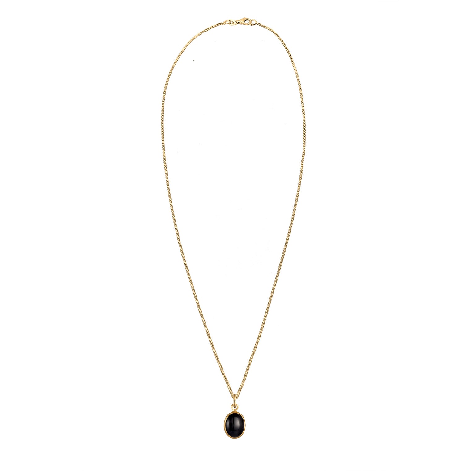 Gold - Elli | Halskette | Onyx (Schwarz) | 925 Sterling Silber vergoldet