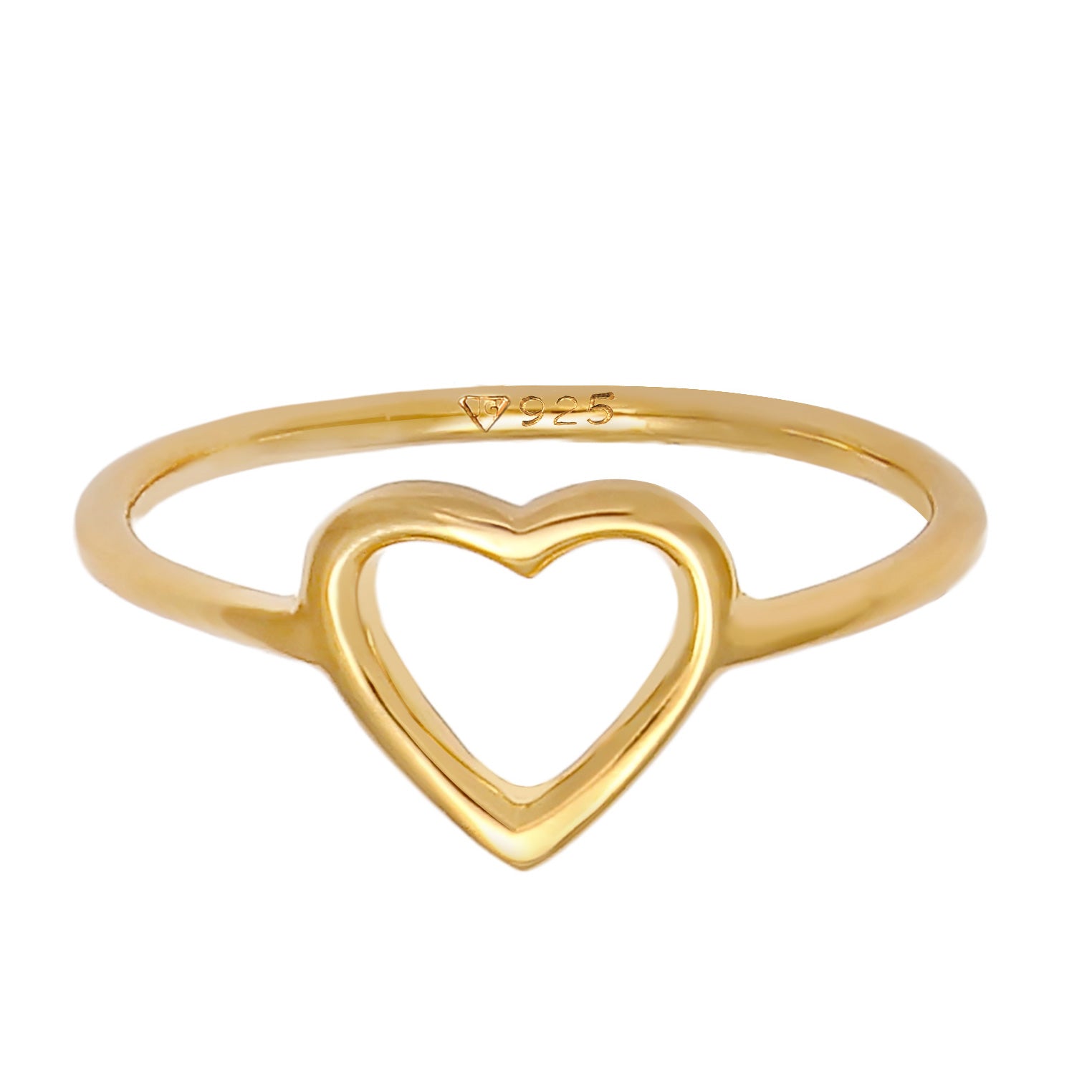 Gold - Elli | Ring Herz | 925 Sterling Silber vergoldet