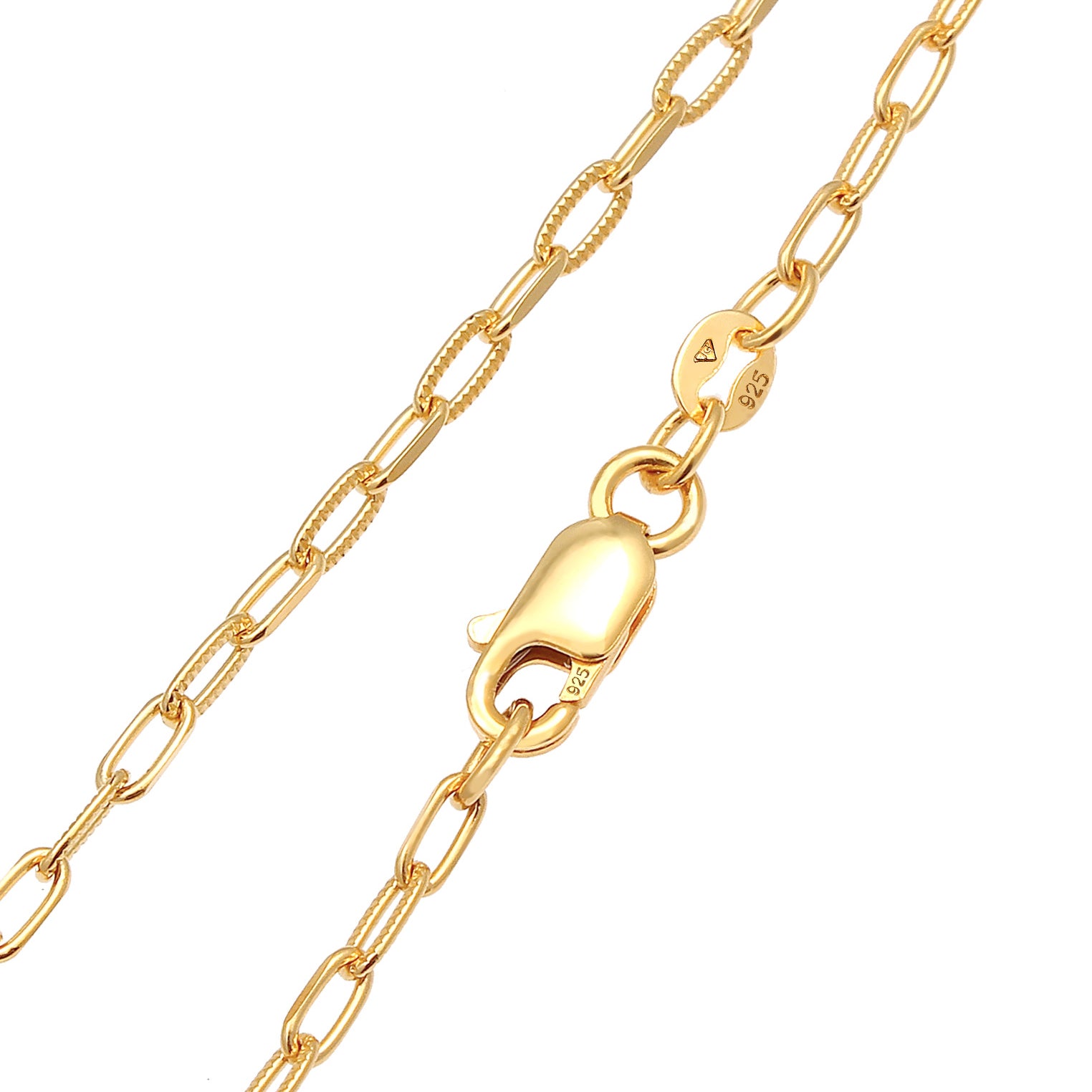 Gold - Elli | Glieder-Halskette | 925 Sterling Silber vergoldet