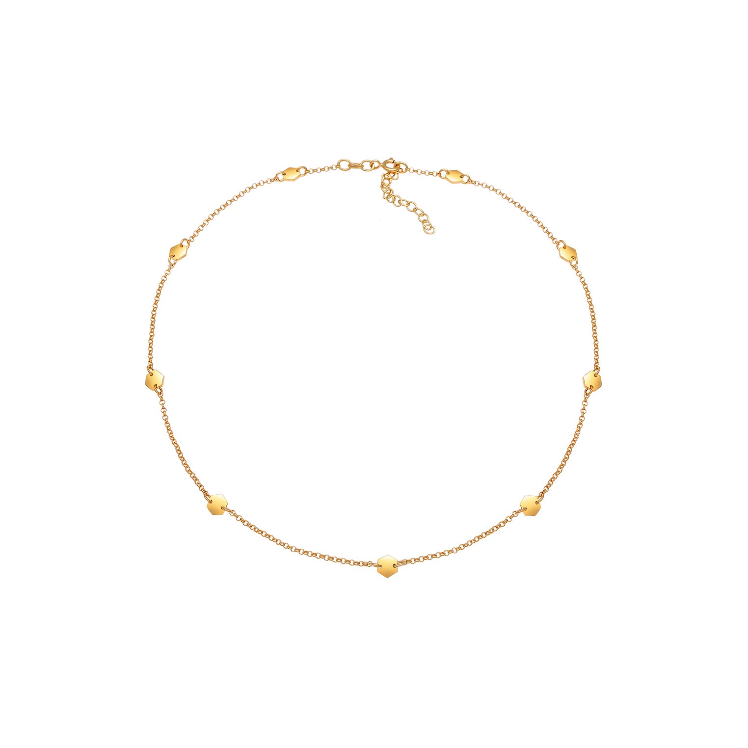 Gold - Elli | Choker Hexagon Geo | 925er Sterling Silber vergoldet