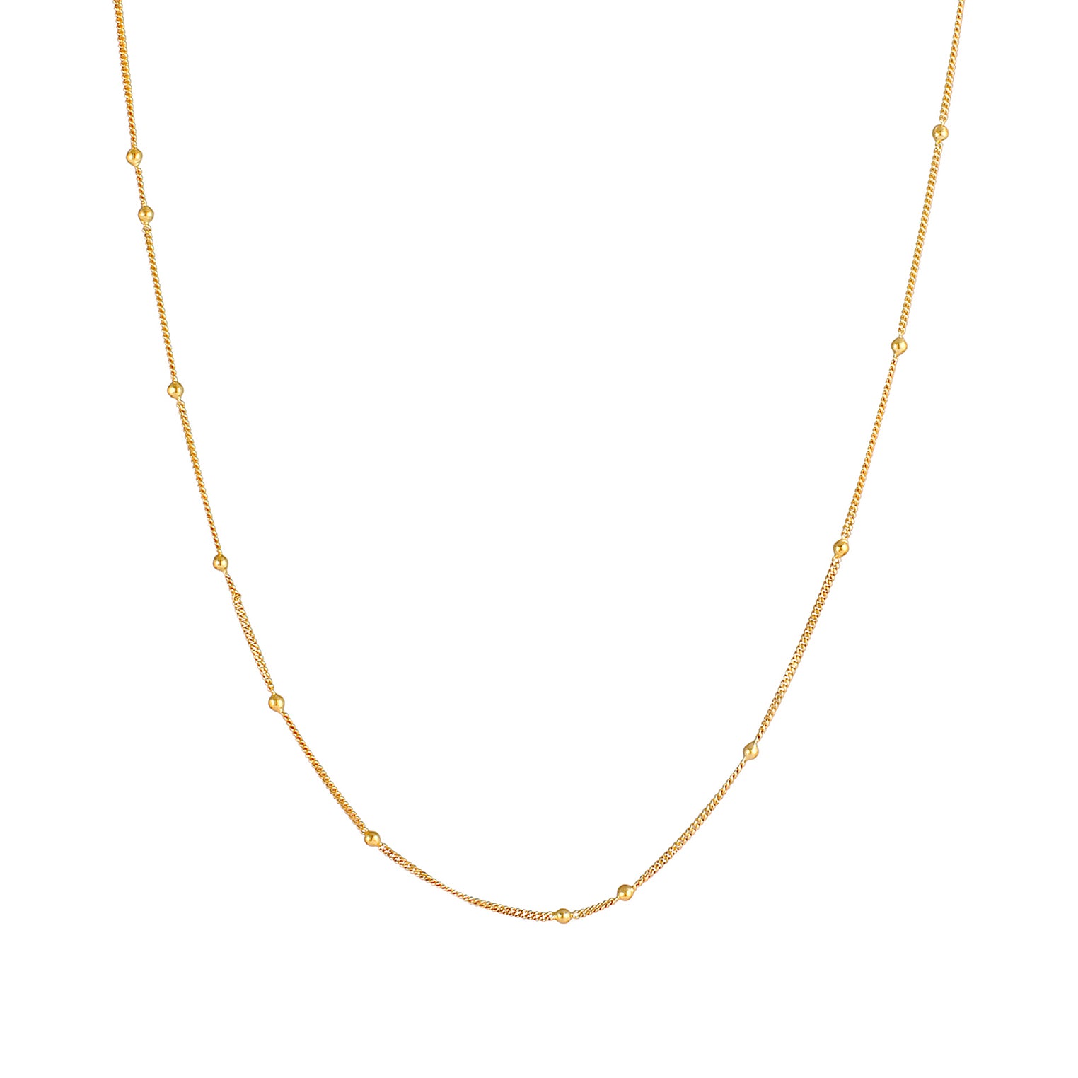 Gold - Elli | Kugel-Halskette | 925 Sterling Silber vergoldet