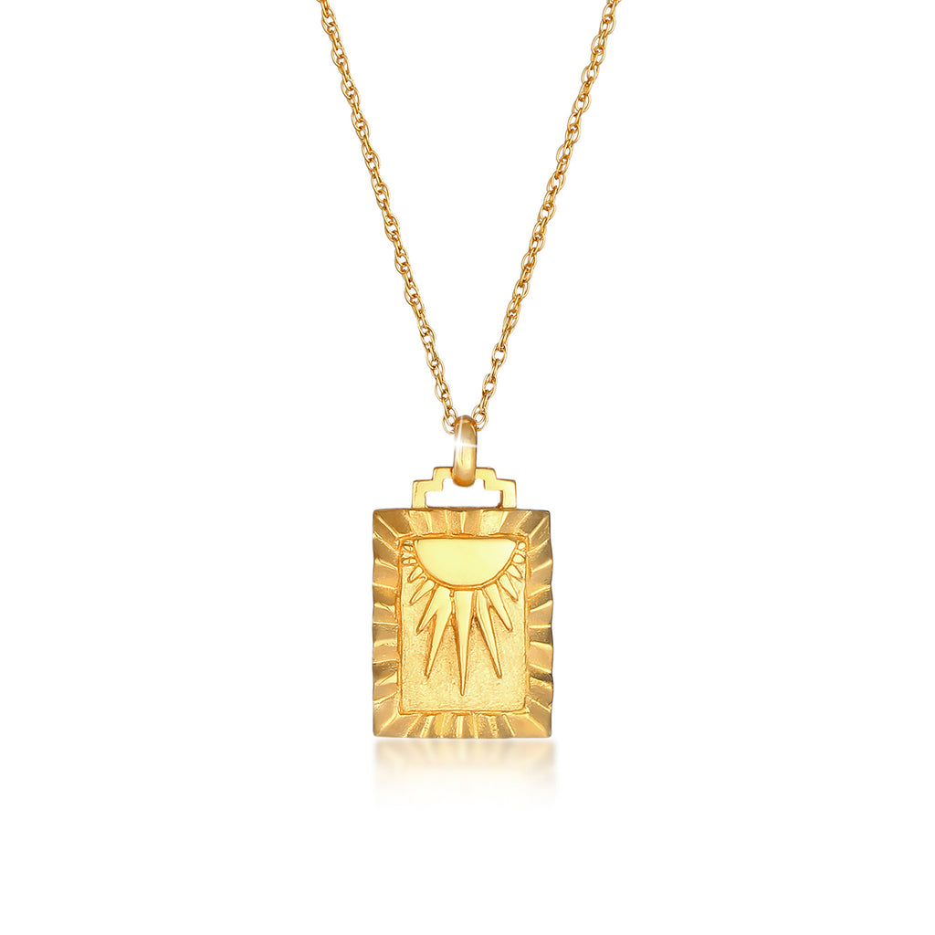 Gold - Elli | Halskette Sonne | 925 Sterling Silber vergoldet