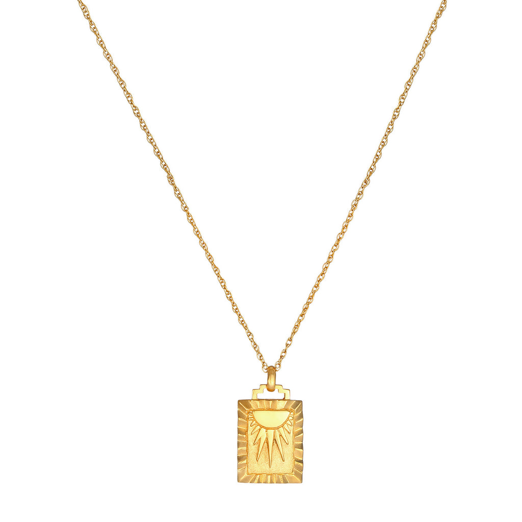 Gold - Elli | Halskette Sonne | 925 Sterling Silber vergoldet
