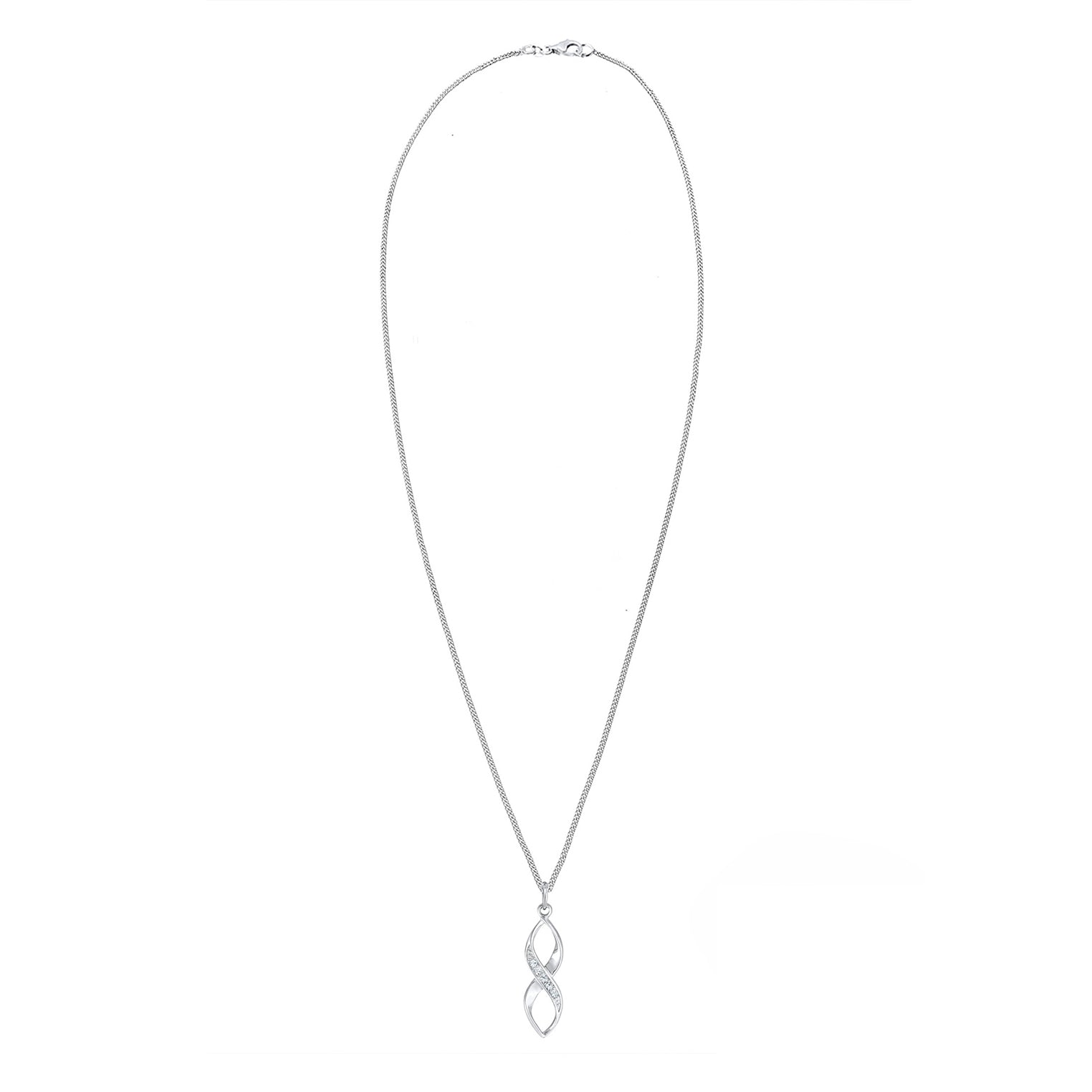 Silber - Elli | Halskette Infinity | Mit Kristallen von Swarovski® (Weiß) | 925er Sterling Silber