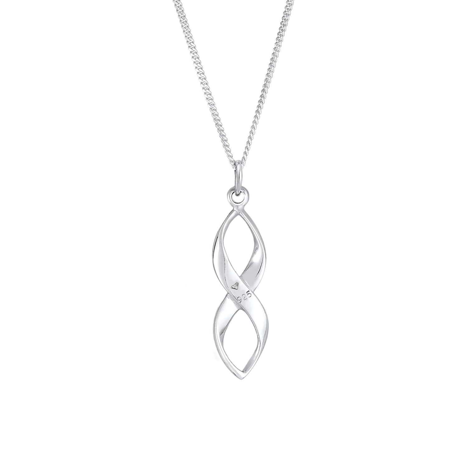 Silber - Elli | Halskette Infinity | Mit Kristallen von Swarovski® (Weiß) | 925er Sterling Silber
