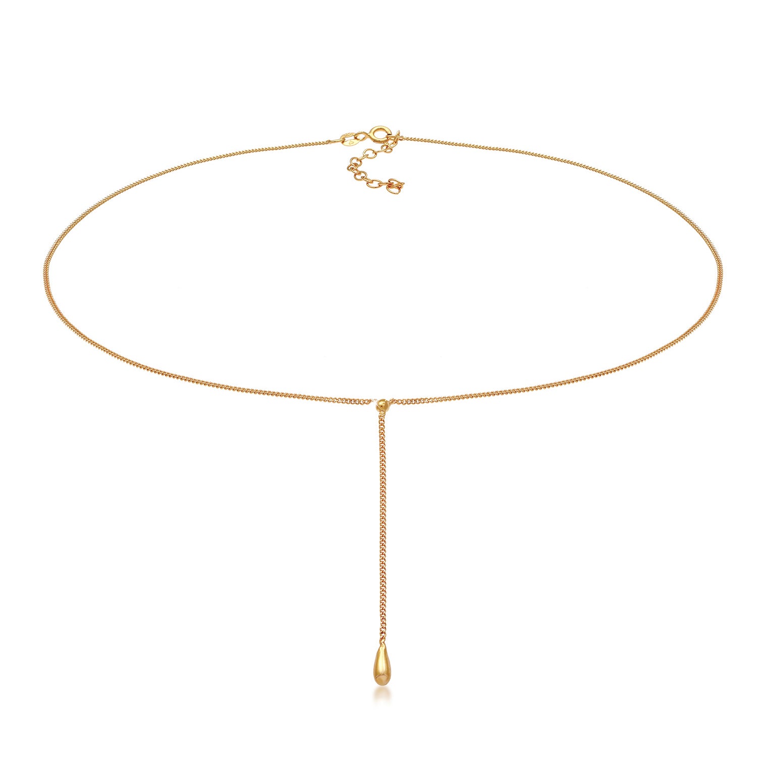 Gold - Elli | Y-Halskette | 925 Sterling Silber vergoldet