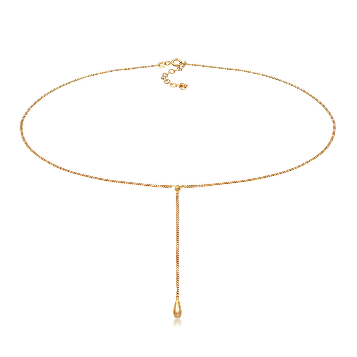 Gold - Elli | Y-Halskette | 925 Sterling Silber vergoldet