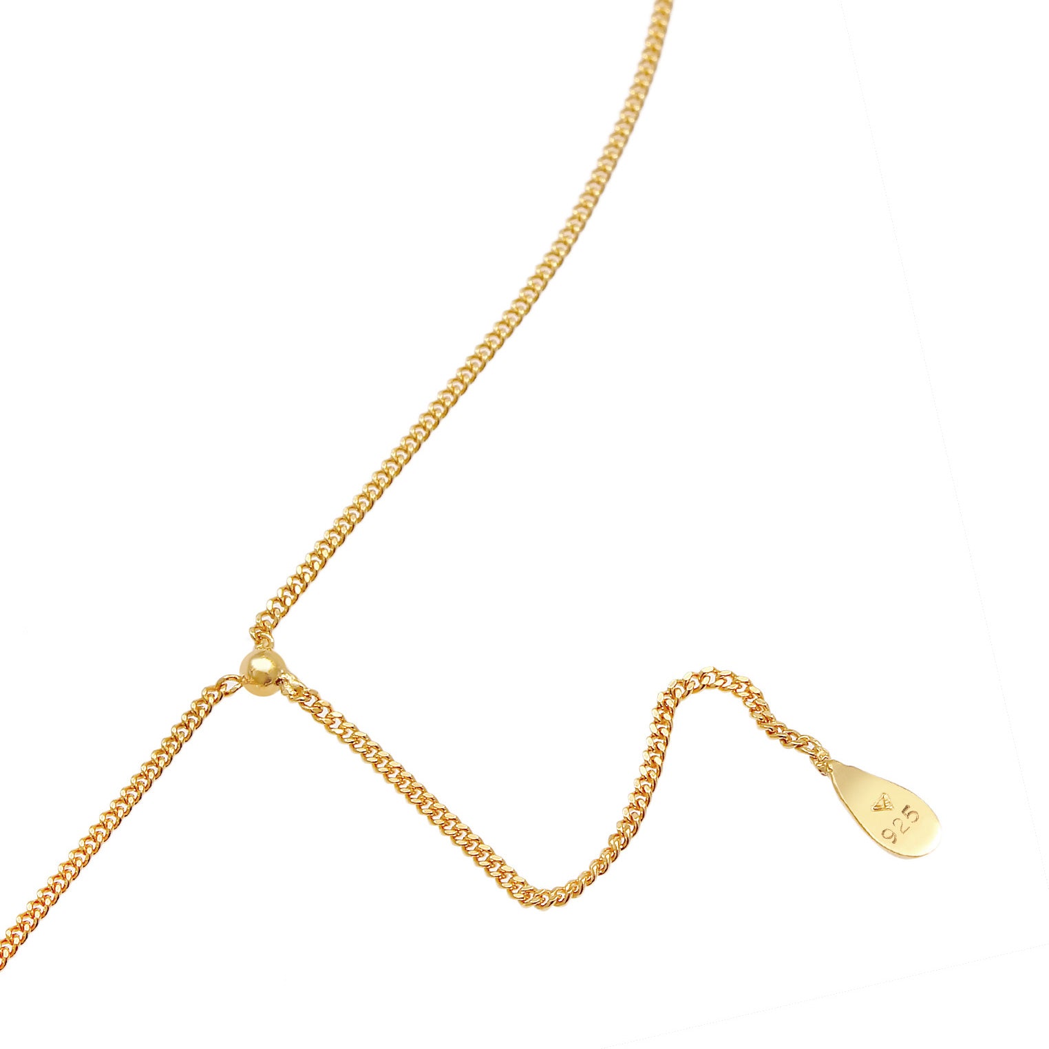 Gold - Elli | Y-Halskette | 925 Sterling Silber vergoldet