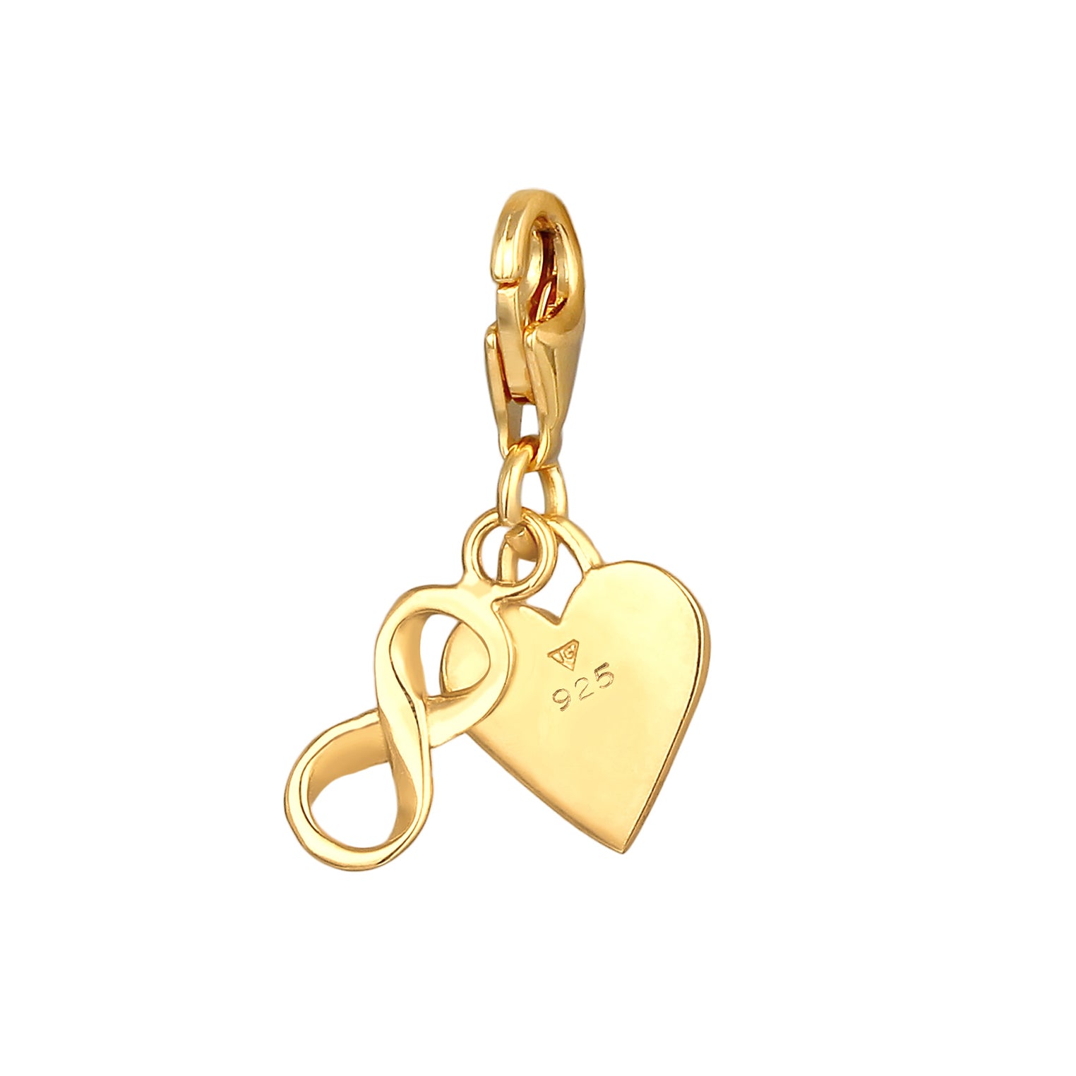 Gold - Nenalina | Charm Herz | 925 Sterling Silber vergoldet