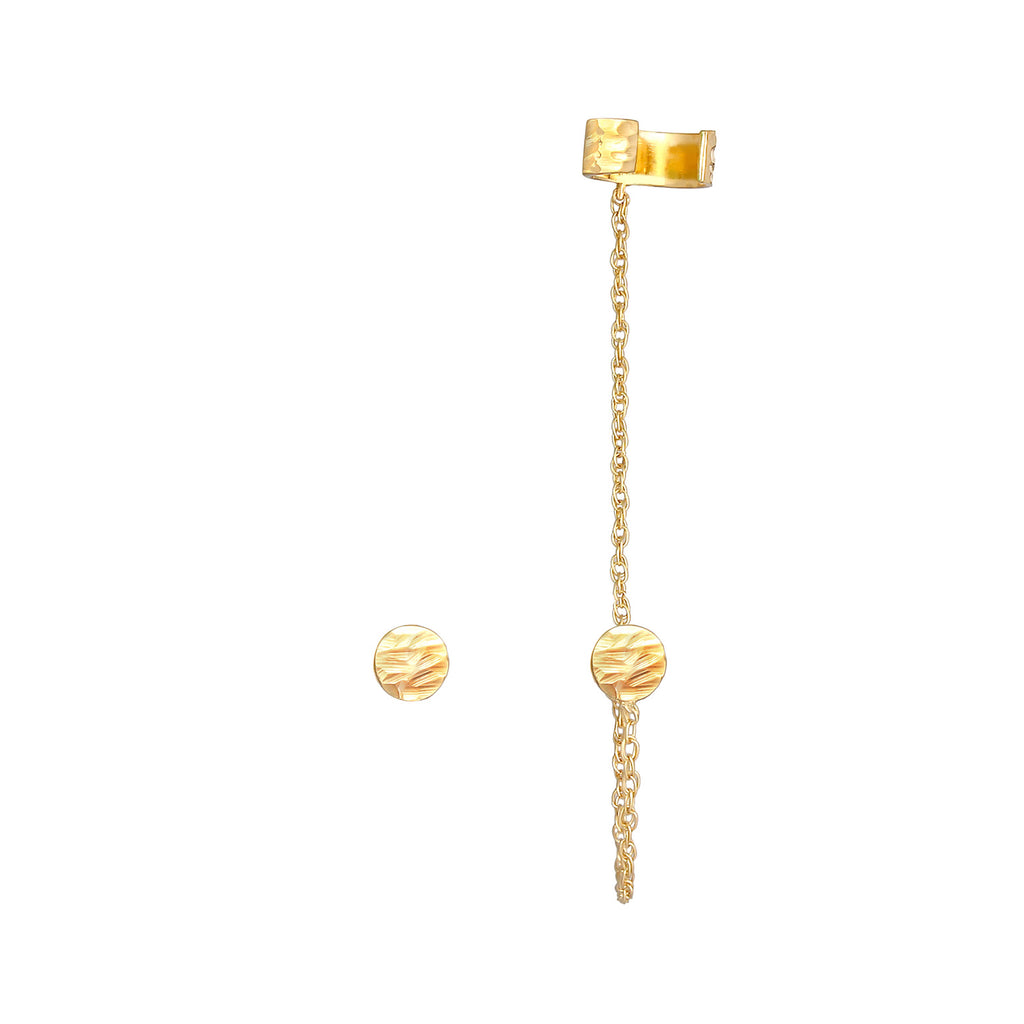 Gold - Elli | Ohrhänger Ear Chain | 925 Sterling Silber vergoldet