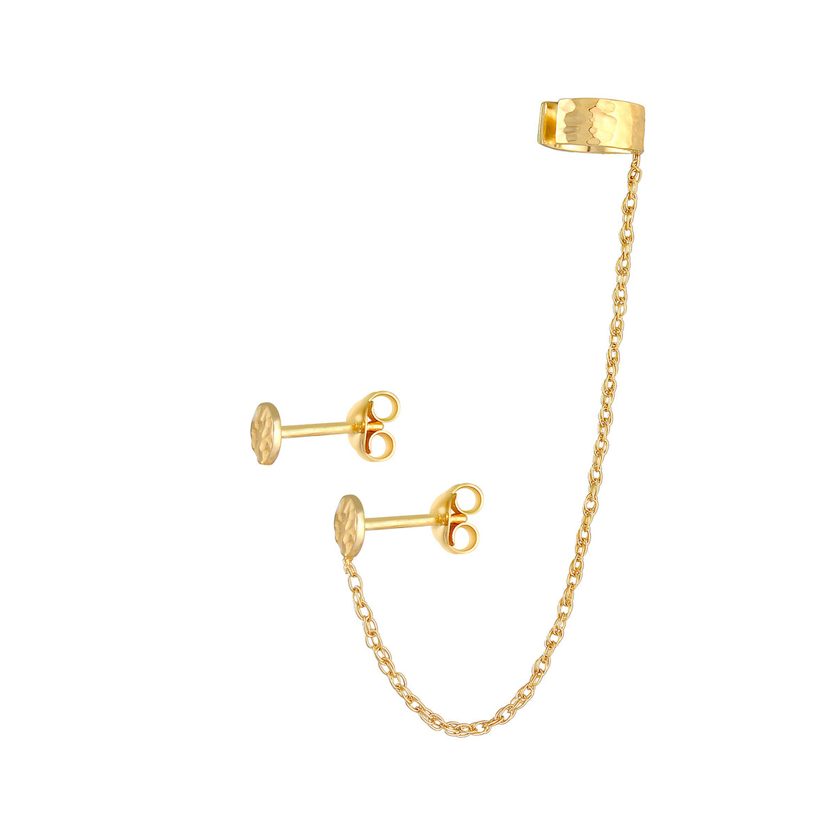 Gold - Elli | Ohrhänger Ear Chain | 925 Sterling Silber vergoldet