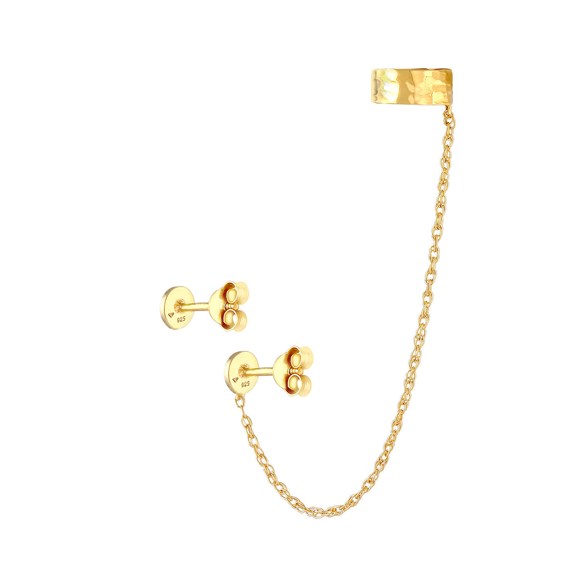 Gold - Elli | Ohrhänger Ear Chain | 925 Sterling Silber vergoldet