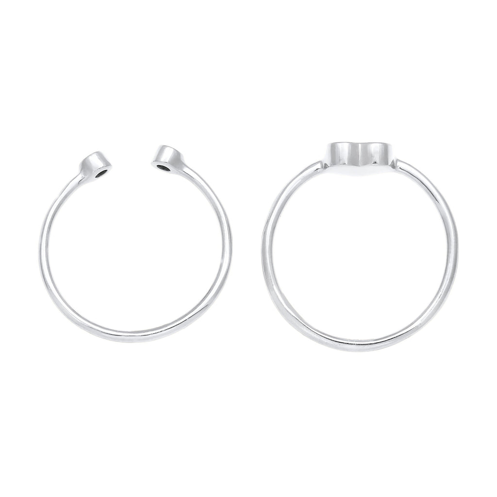 Silber - Elli | Ringset Herz | Mit Kristallen von Swarovski® (Weiß) | 925er Sterling Silber