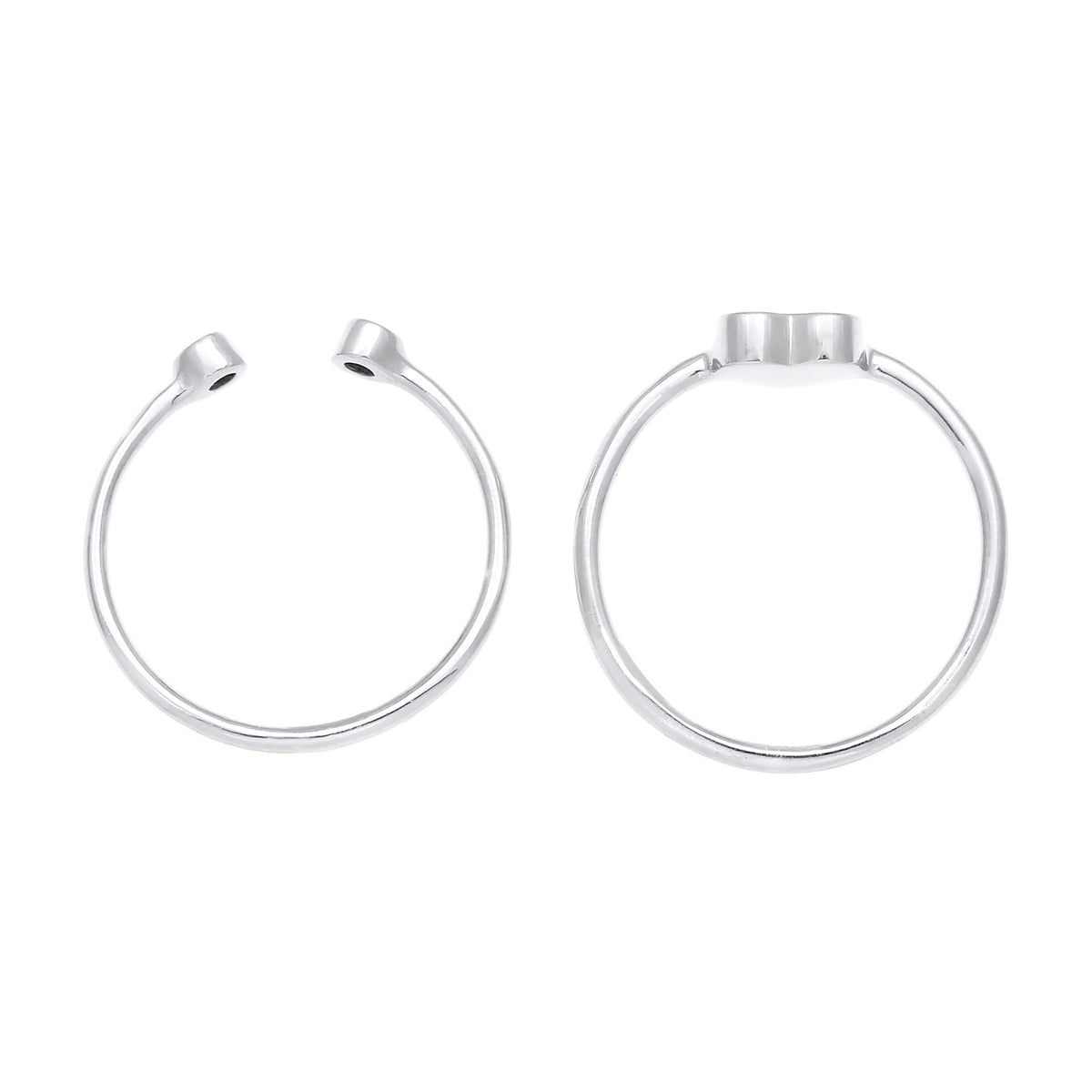 Silber - Elli | Ringset Herz | Mit Kristallen von Swarovski® (Weiß) | 925er Sterling Silber