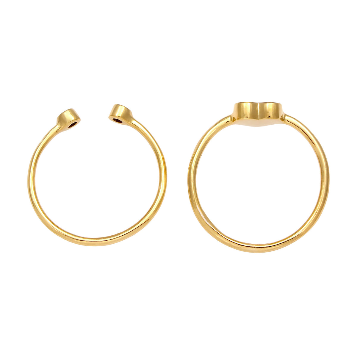 Gold - Elli | Ringset Herz | Mit Kristallen von Swarovski® (Weiß) | 925 Sterling Silber vergoldet
