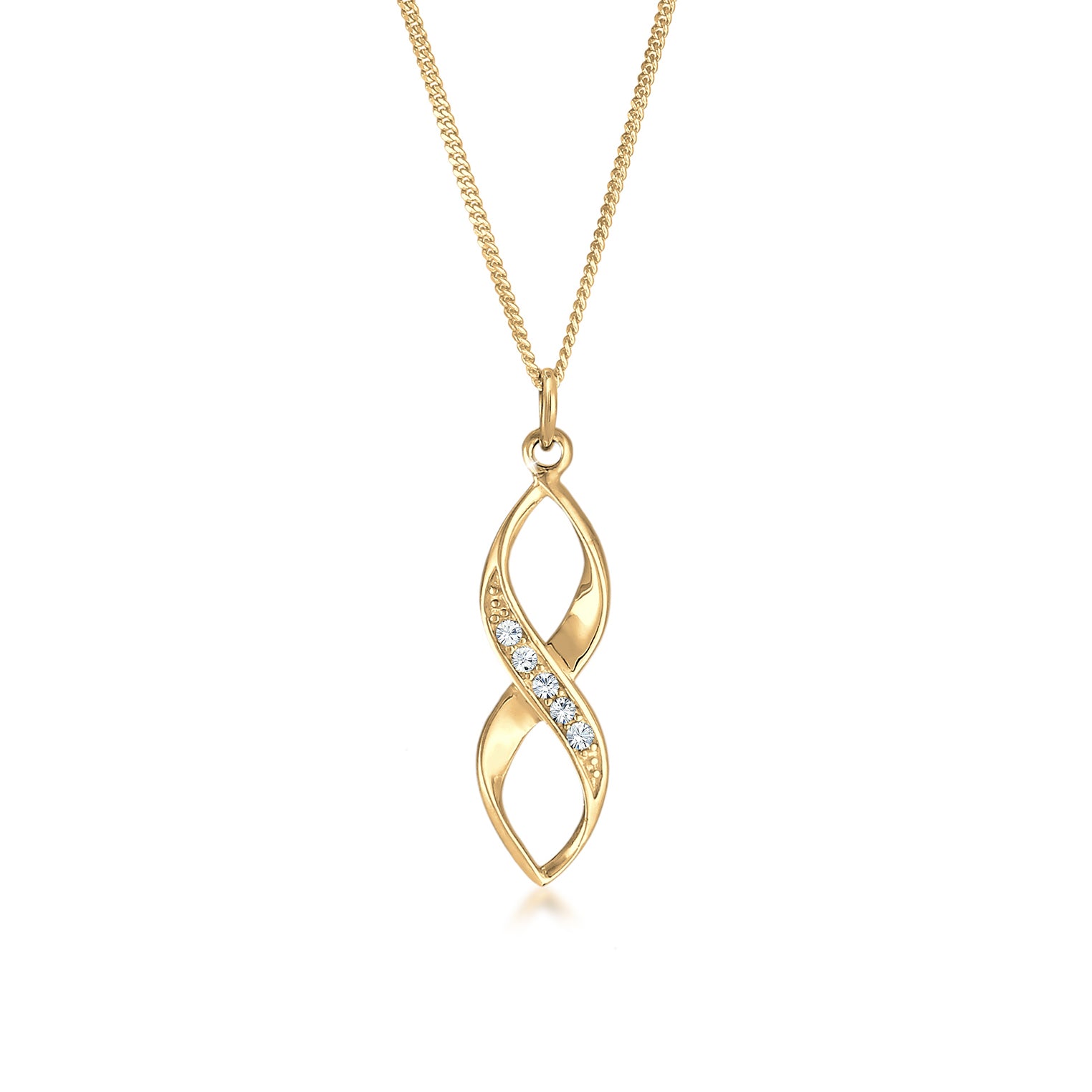 Gold - Elli | Halskette Infinity | Kristall ( Weiß ) | 925 Sterling Silber vergoldet