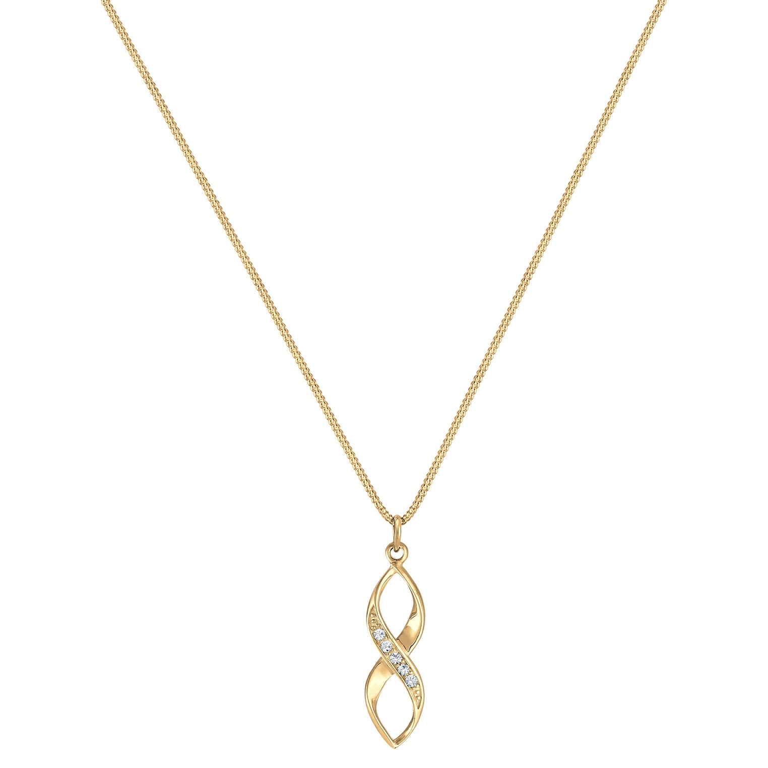 Gold - Elli | Halskette Infinity | Kristall (Weiß) | 925 Sterling Silber vergoldet