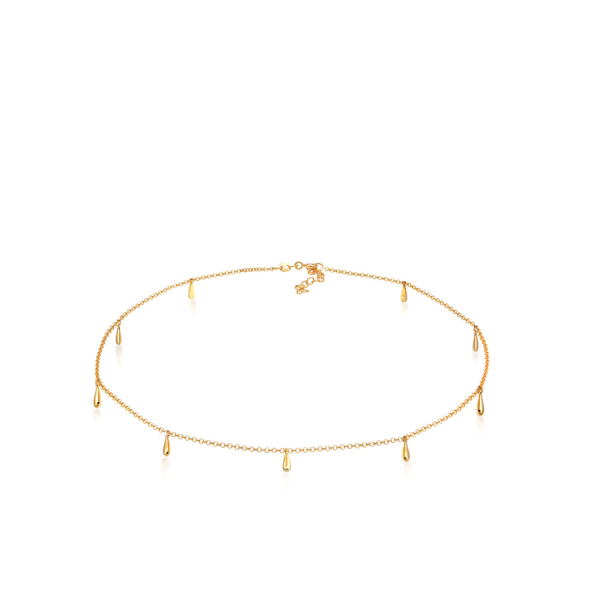 Gold - Elli | Choker Tropfen | 925 Sterling Silber vergoldet