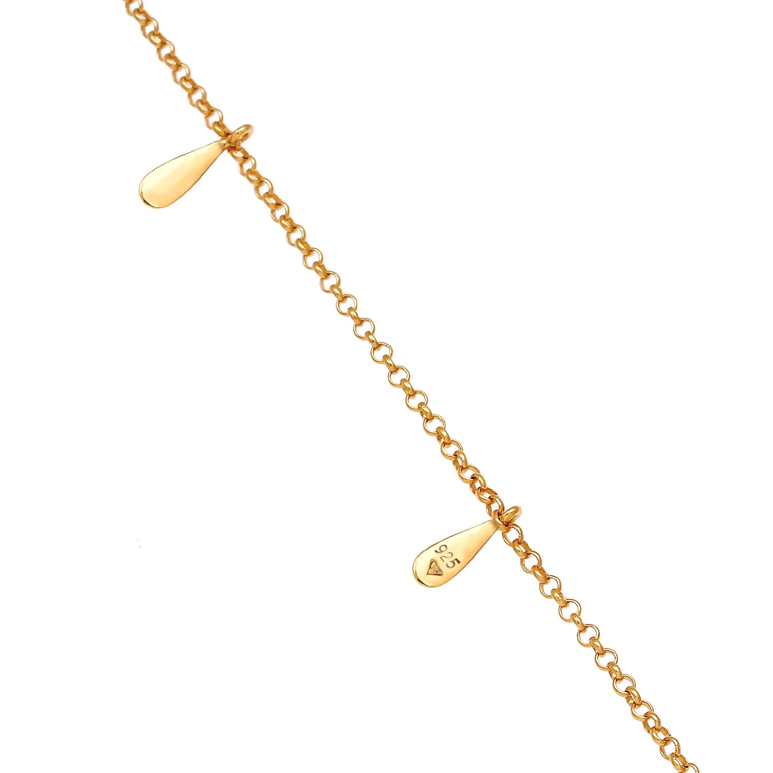 Gold - Elli | Choker Tropfen | 925 Sterling Silber vergoldet