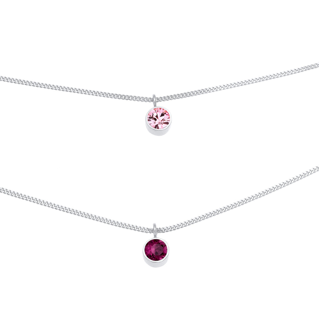 Pink - Elli | Halskette | Kristall (Violett) | 925er Sterling Silber