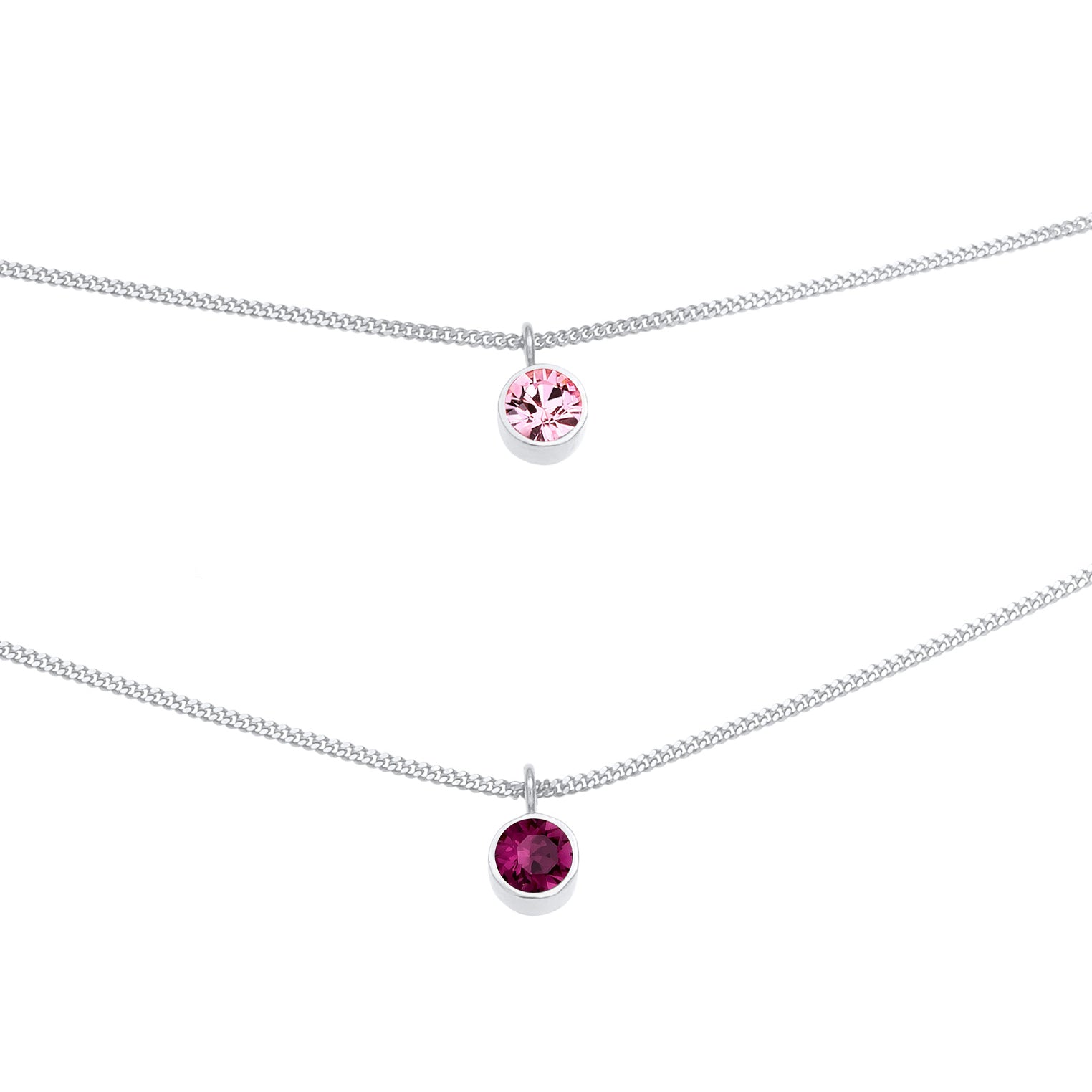 Pink - Elli | Halskette | Kristall (Violett) | 925er Sterling Silber