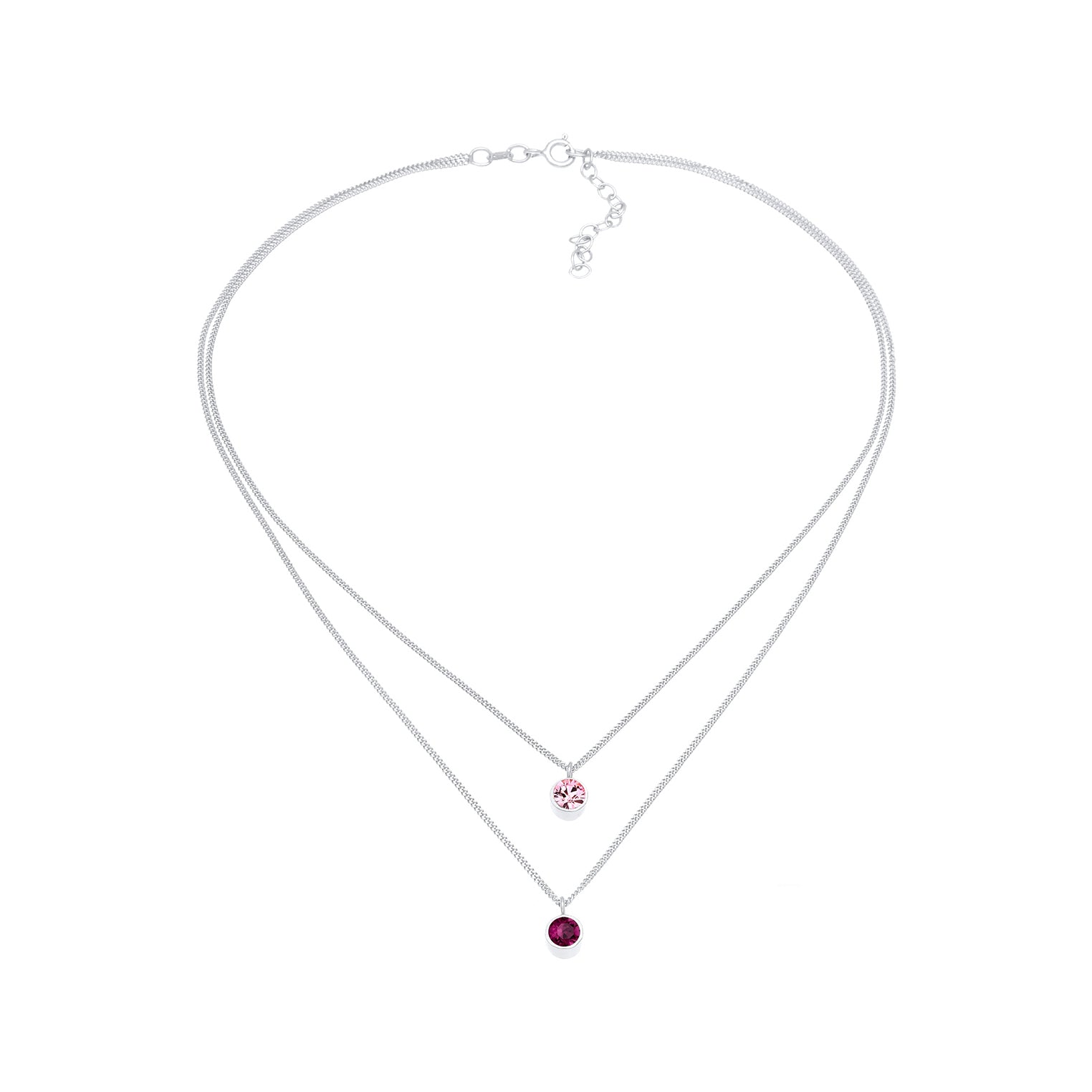 Pink - Elli | Halskette | Kristall (Violett) | 925er Sterling Silber