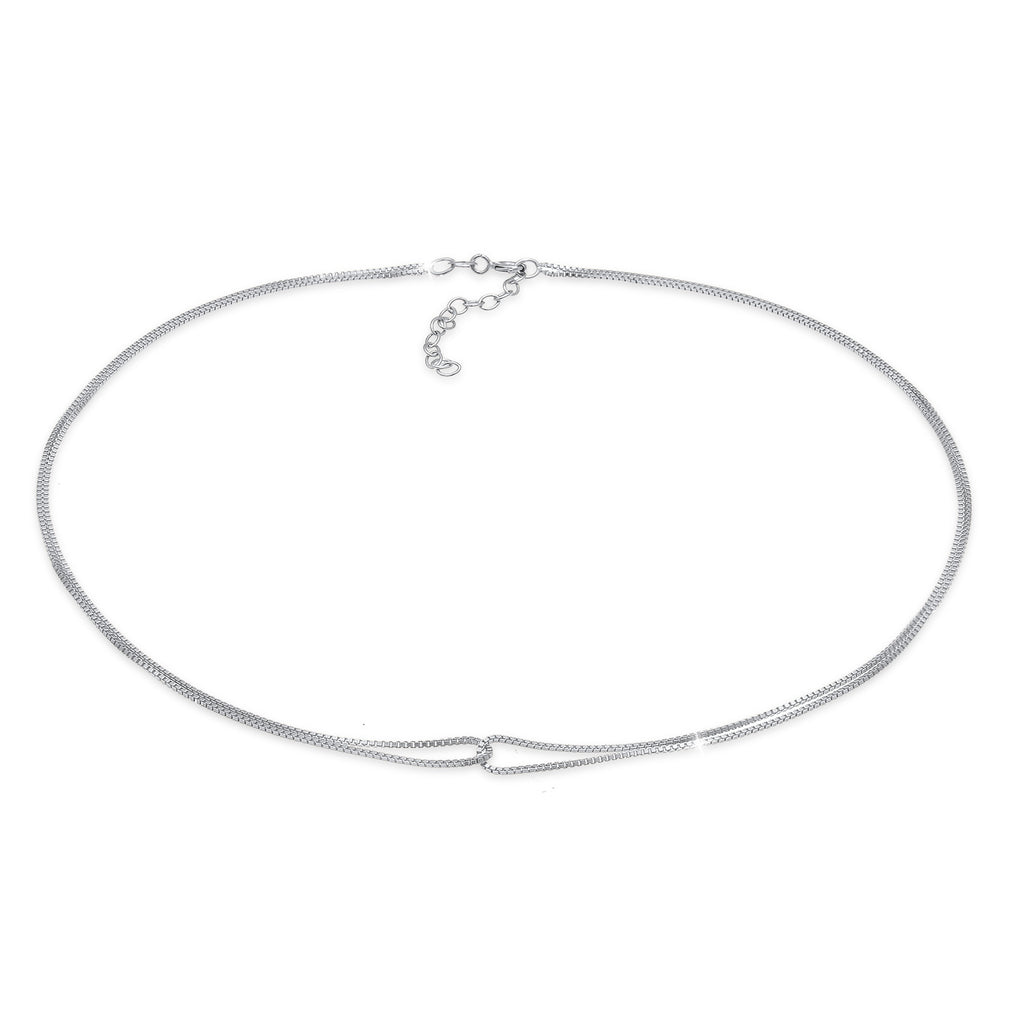 Silber - Elli | Venezianer-Choker Verschlungen | 925er Sterling Silber