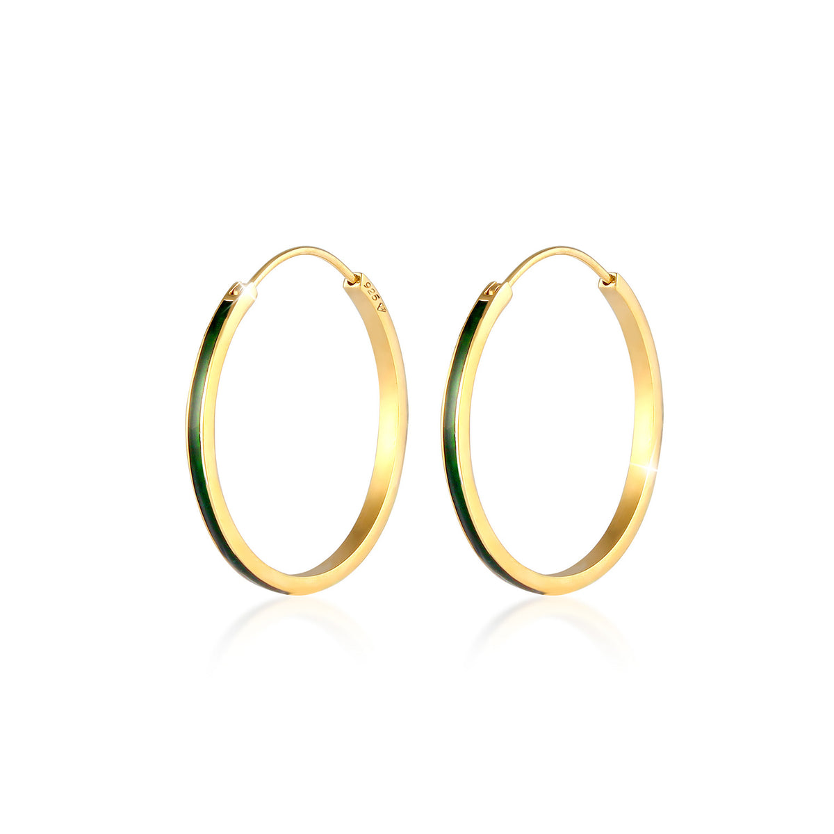 Grün - Elli | Creole | 925 Sterling Silber vergoldet