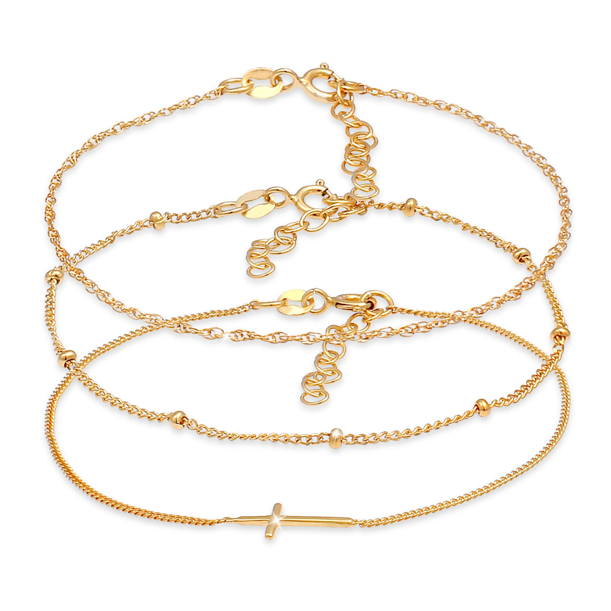 Gold - Elli | Armbandset | 925 Sterling Silber vergoldet