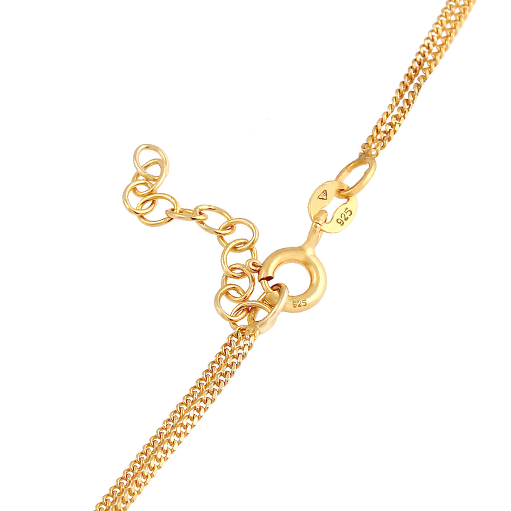 Gold - Elli | Layer-Halskette Stern Halbmond | 925er Sterling Silber vergoldet