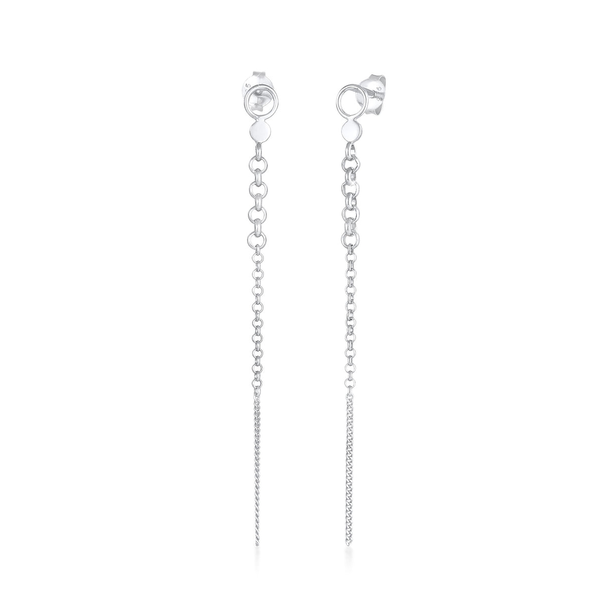 Silber - Elli | Ohrstecker Ear Chain | 925er Sterling Silber