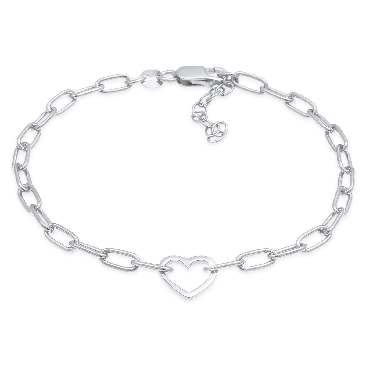 Silber - Elli | Glieder-Armband Herz | 925er Sterling Silber