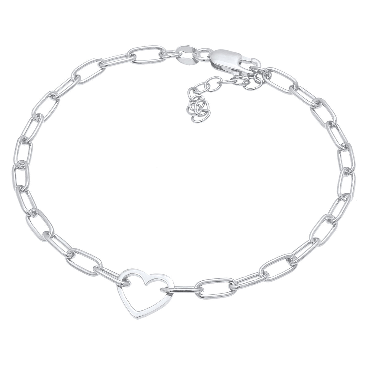 Silber - Elli | Glieder-Armband Herz | 925er Sterling Silber