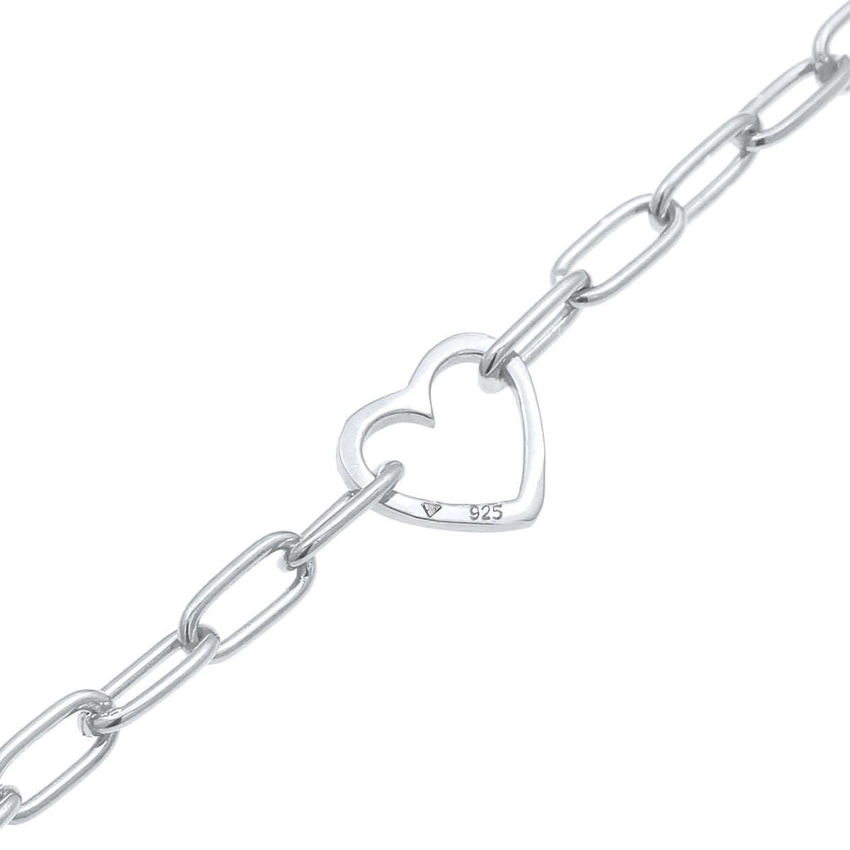 Silber - Elli | Glieder-Armband Herz | 925er Sterling Silber