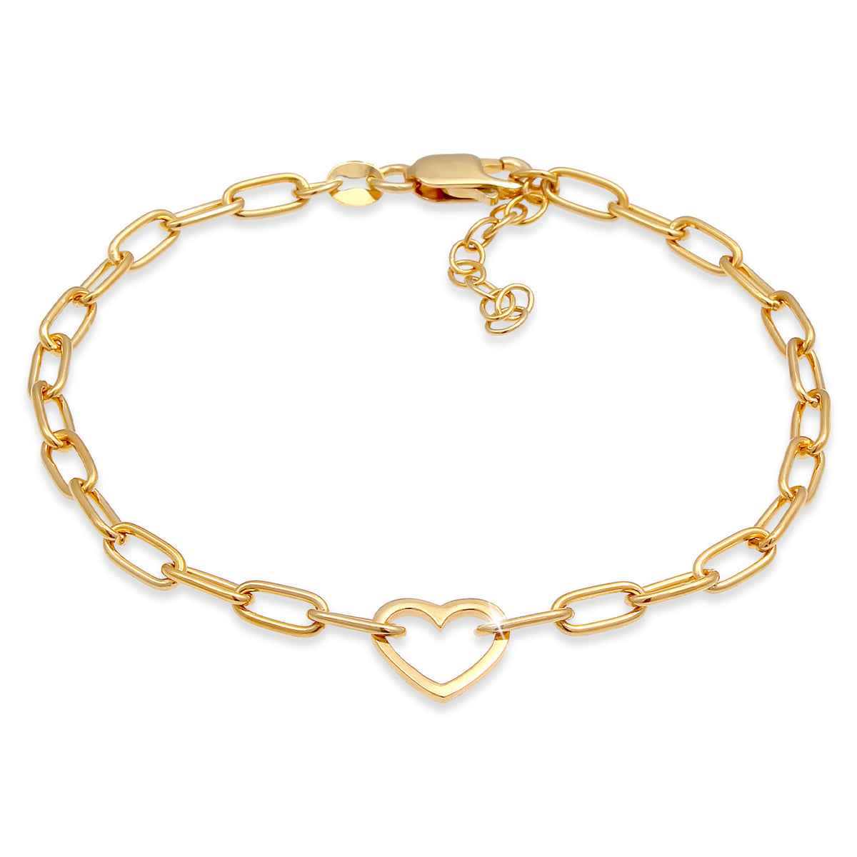 Gold - Elli | Glieder-Armband Herz | 925 Sterling Silber vergoldet