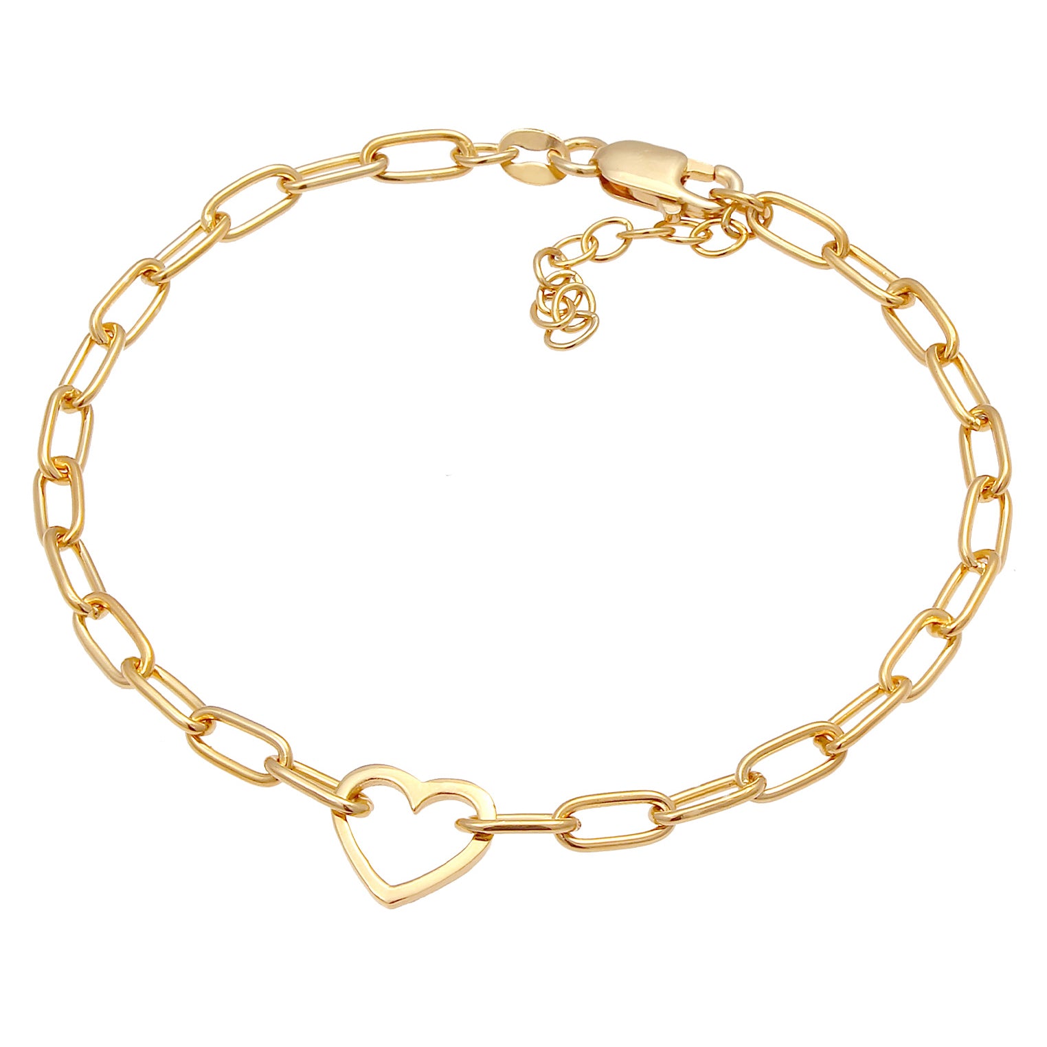 Gold - Elli | Glieder-Armband Herz | 925 Sterling Silber vergoldet