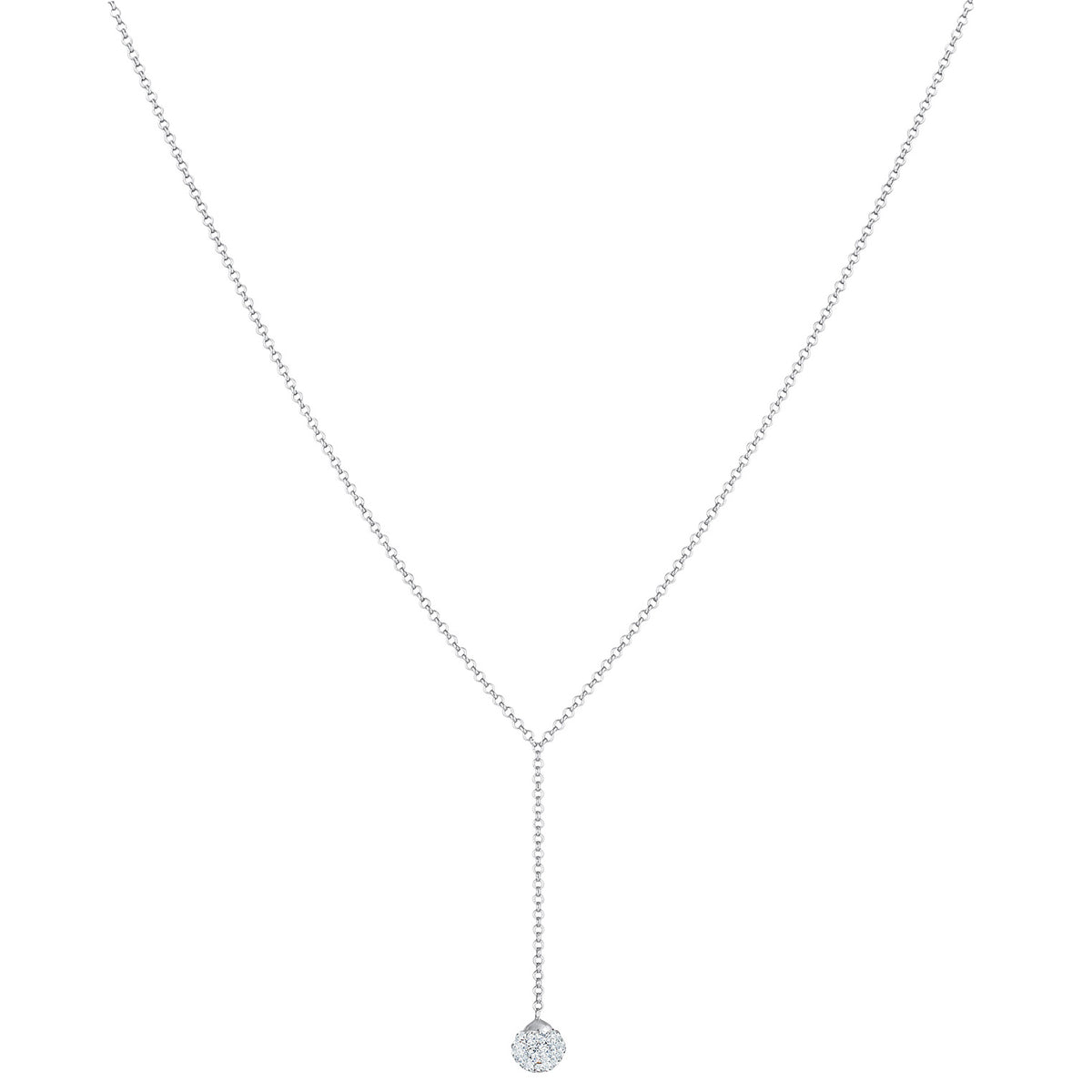 Silber - Elli | Halskette Kugel | Mit Kristallen von Swarovski® (Weiß) | 925er Sterling Silber