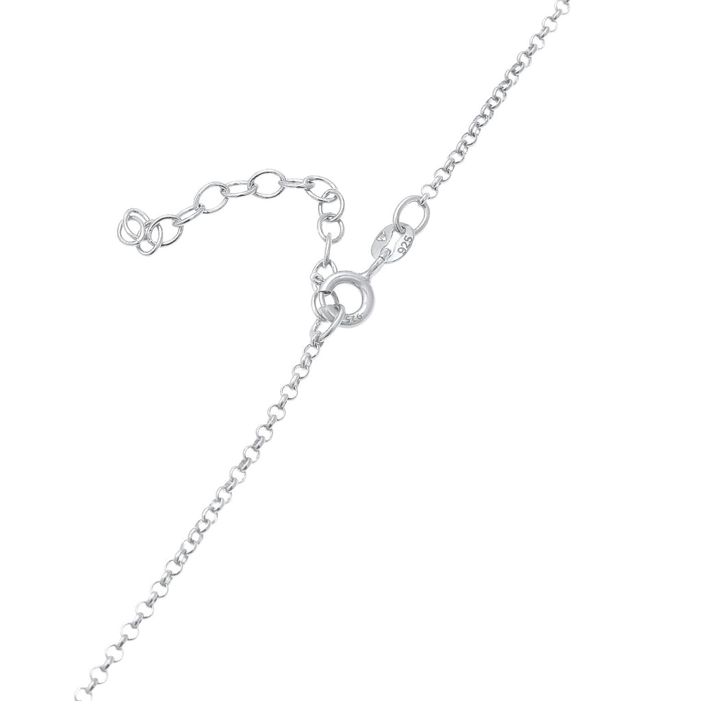 Silber - Elli | Halskette Kugel | Mit Kristallen von Swarovski® (Weiß) | 925er Sterling Silber