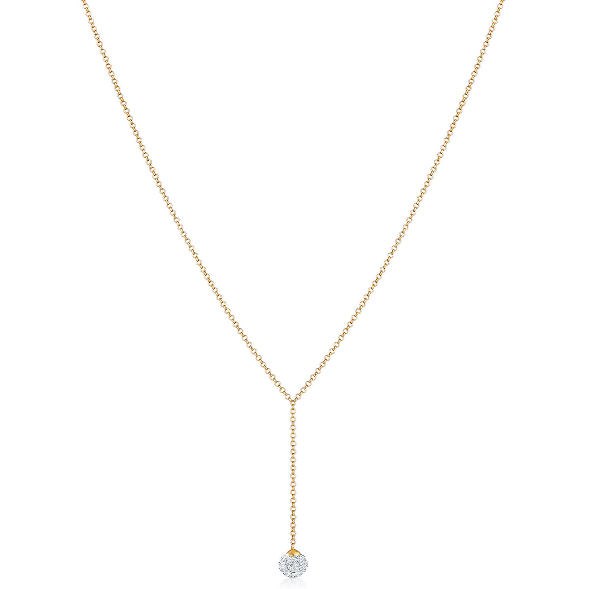 Gold - Elli | Halskette Kugel | Mit Kristallen von Swarovski® (Weiß) | 925 Sterling Silber vergoldet