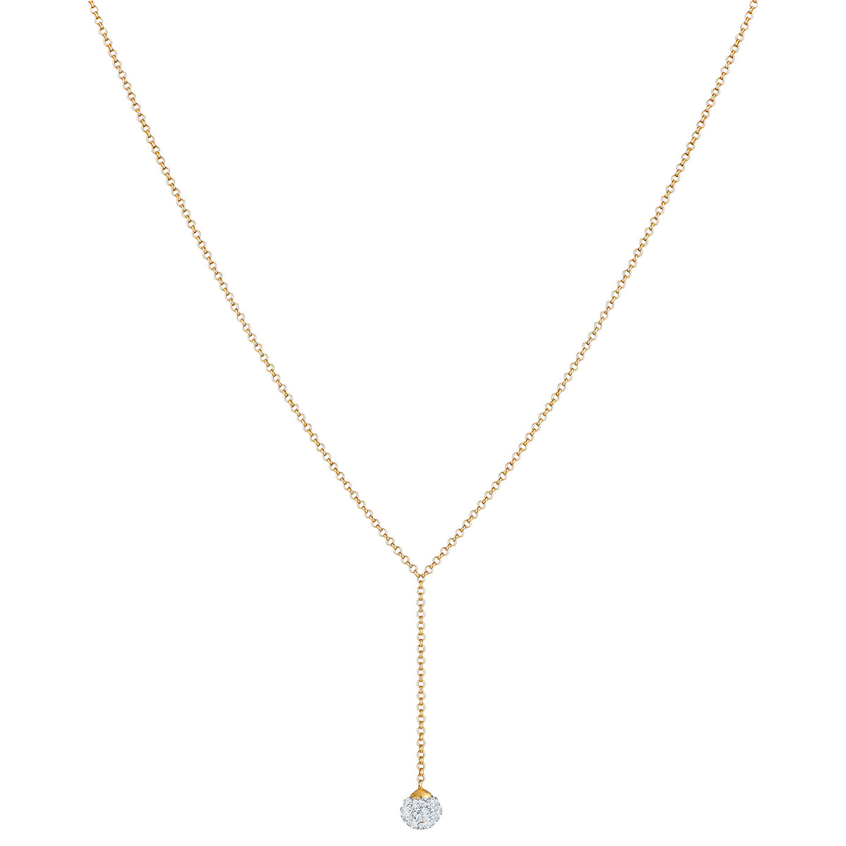 Gold - Elli | Halskette Kugel | Mit Kristallen von Swarovski® (Weiß) | 925 Sterling Silber vergoldet