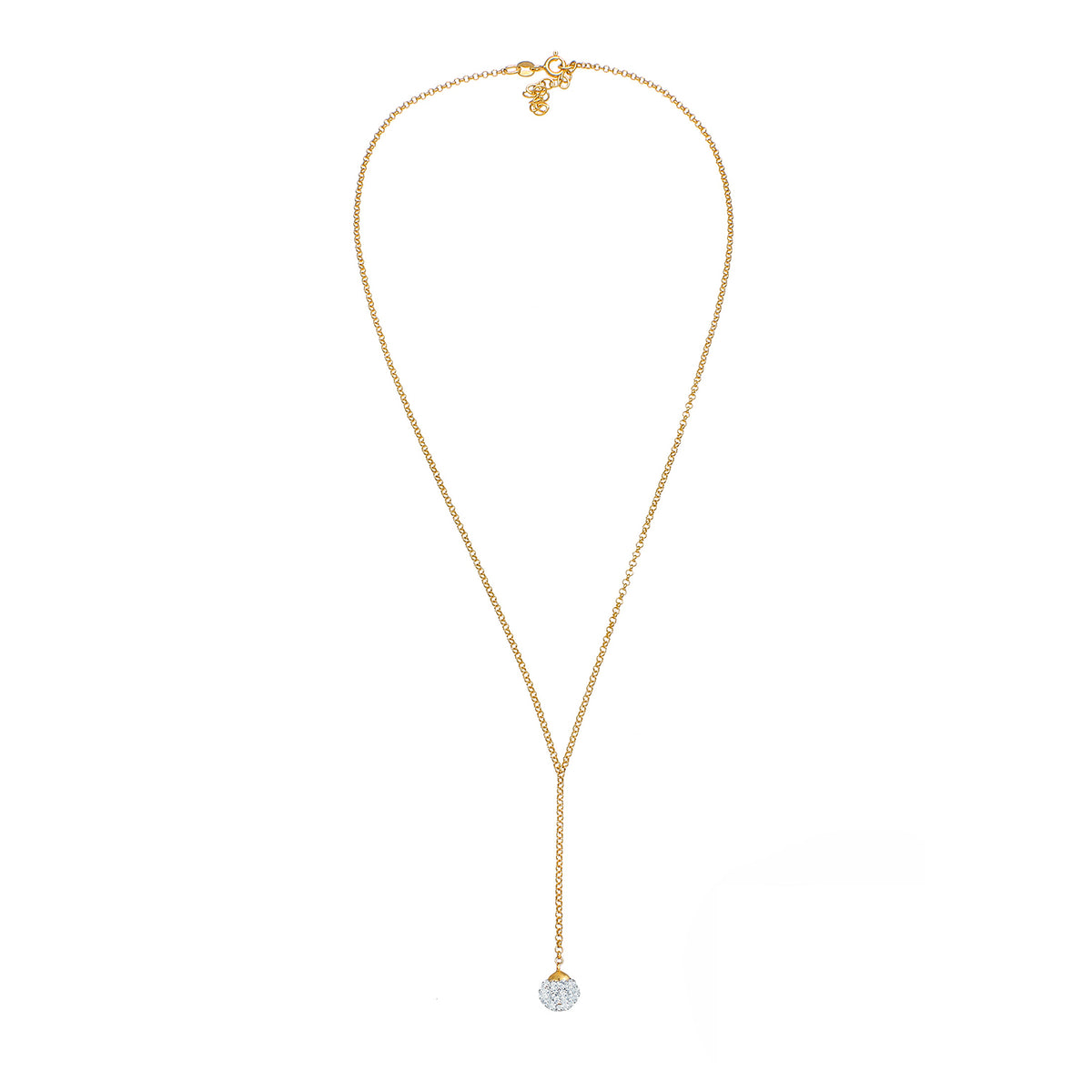 Gold - Elli | Halskette Kugel | Mit Kristallen von Swarovski® (Weiß) | 925 Sterling Silber vergoldet