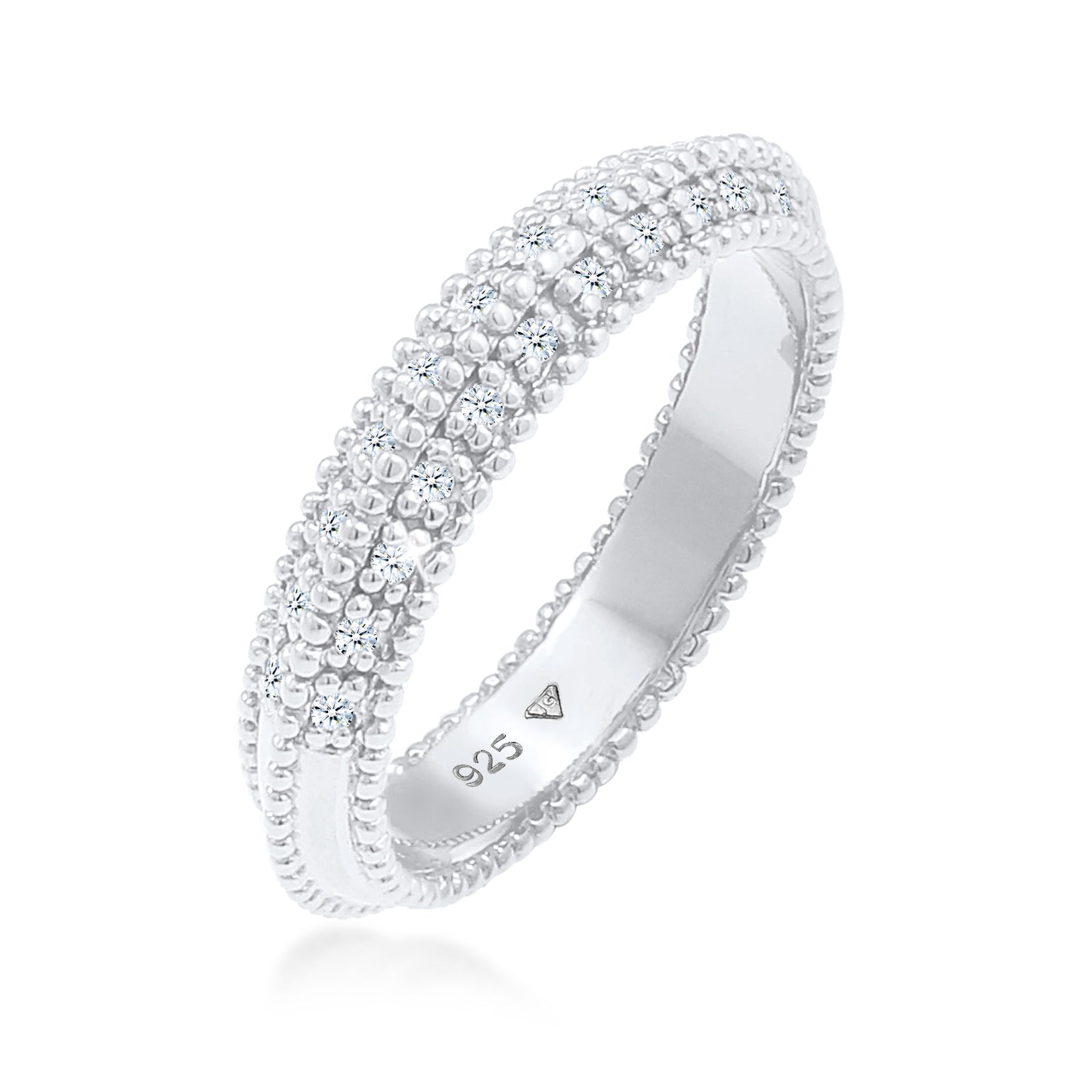 Silber - Elli DIAMONDS | Verlobungsring | Diamant ( Weiß, 0,12 ct ) | 925er Sterling Silber