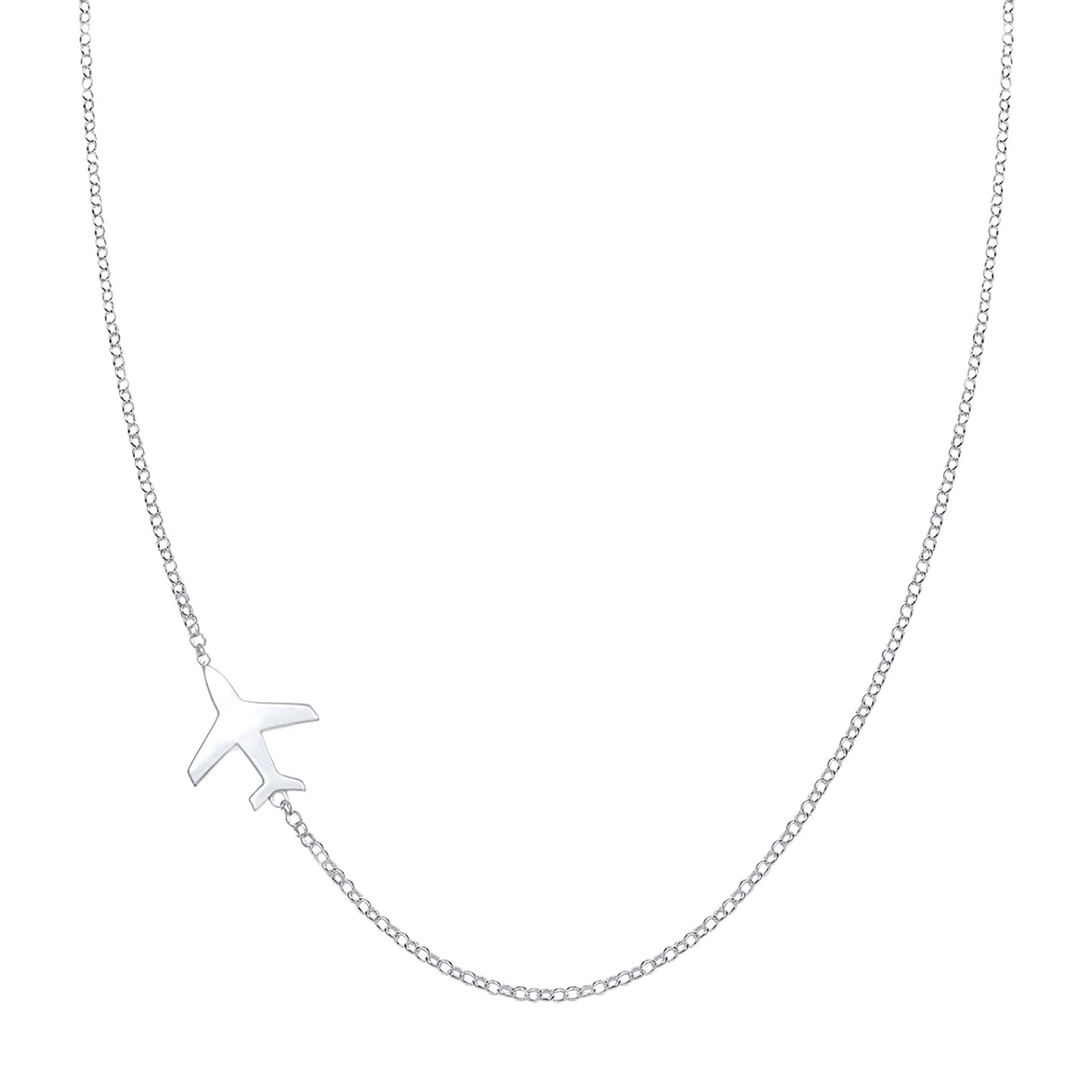 Silber - Elli | Halskette Flugzeug | 925er Sterling Silber