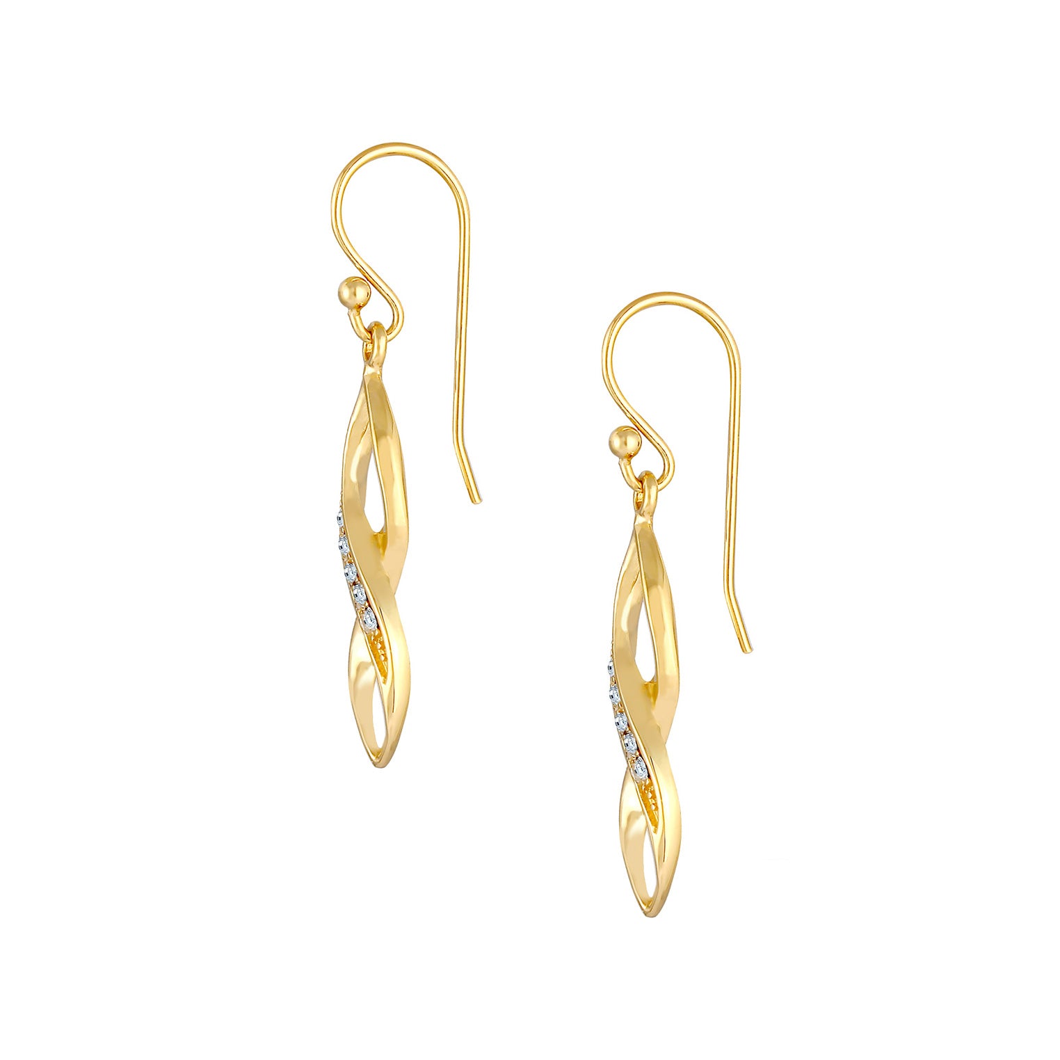 Gold - Elli | Ohrhänger Infinity | Kristall (Weiß) | 925 Sterling Silber vergoldet