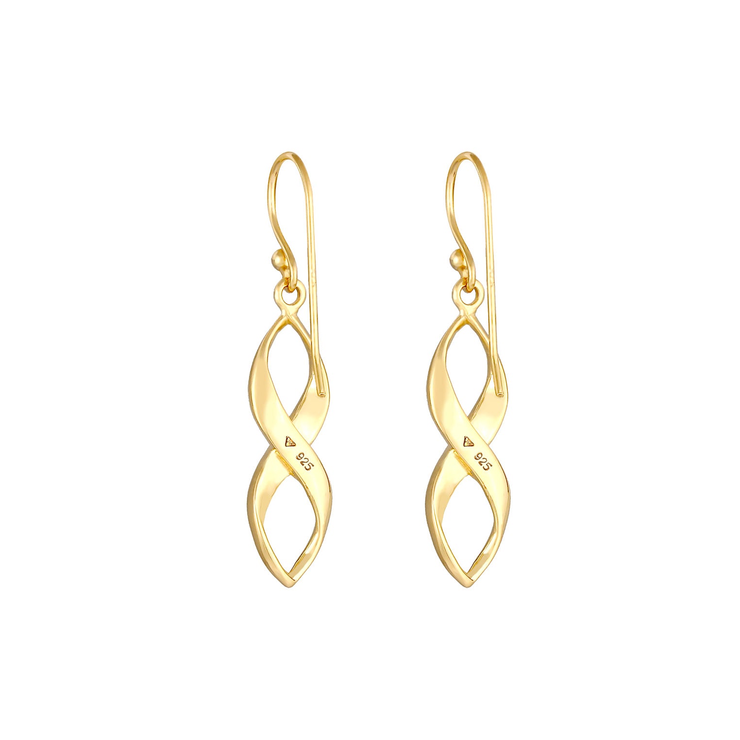 Gold - Elli | Ohrhänger Infinity | Kristall (Weiß) | 925 Sterling Silber vergoldet