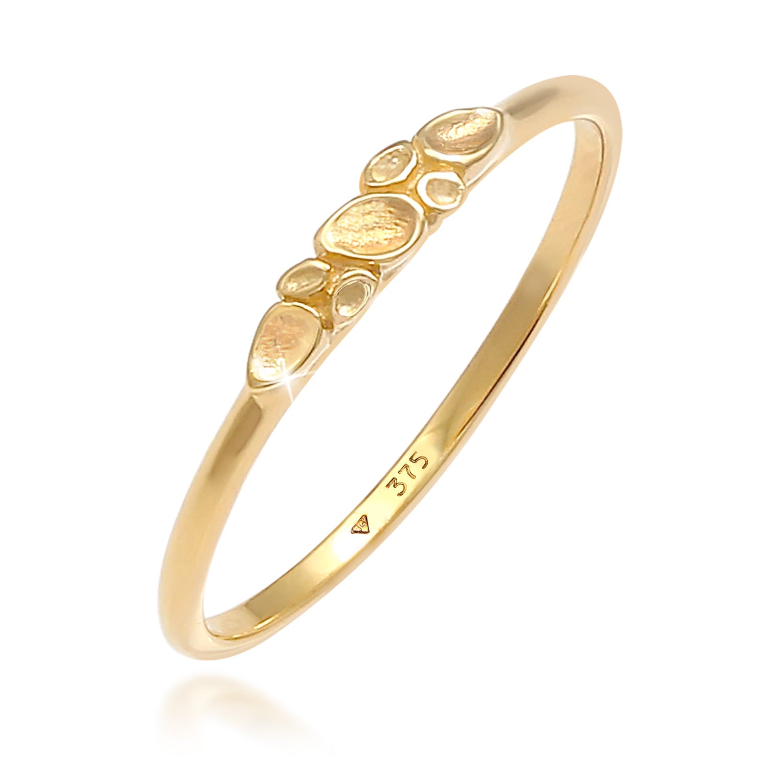 Gold - Elli PREMIUM | Ring Blume | 375 Gelbgold