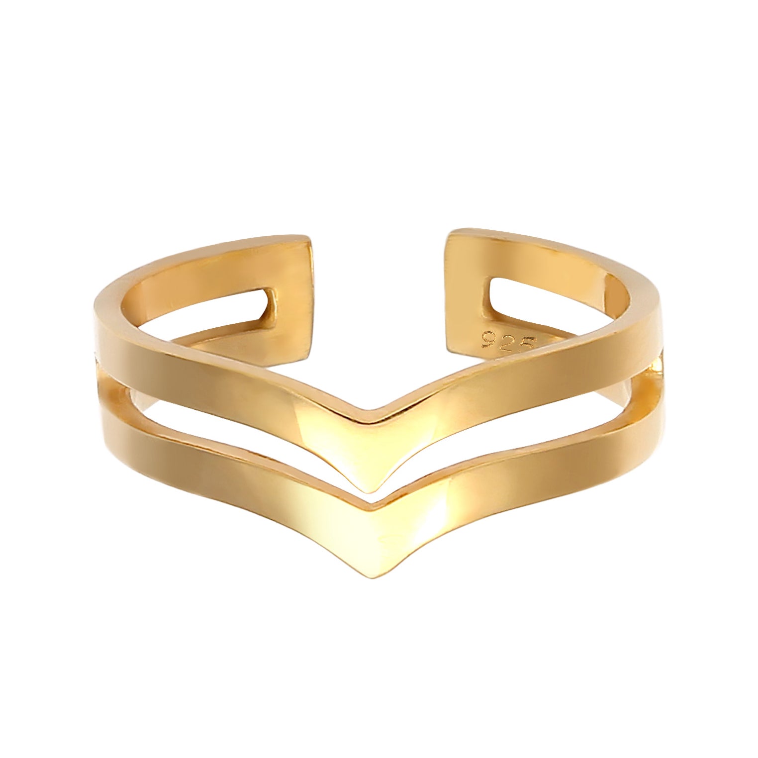 Gold - Elli | Ring Geo | 925 Sterling Silber vergoldet